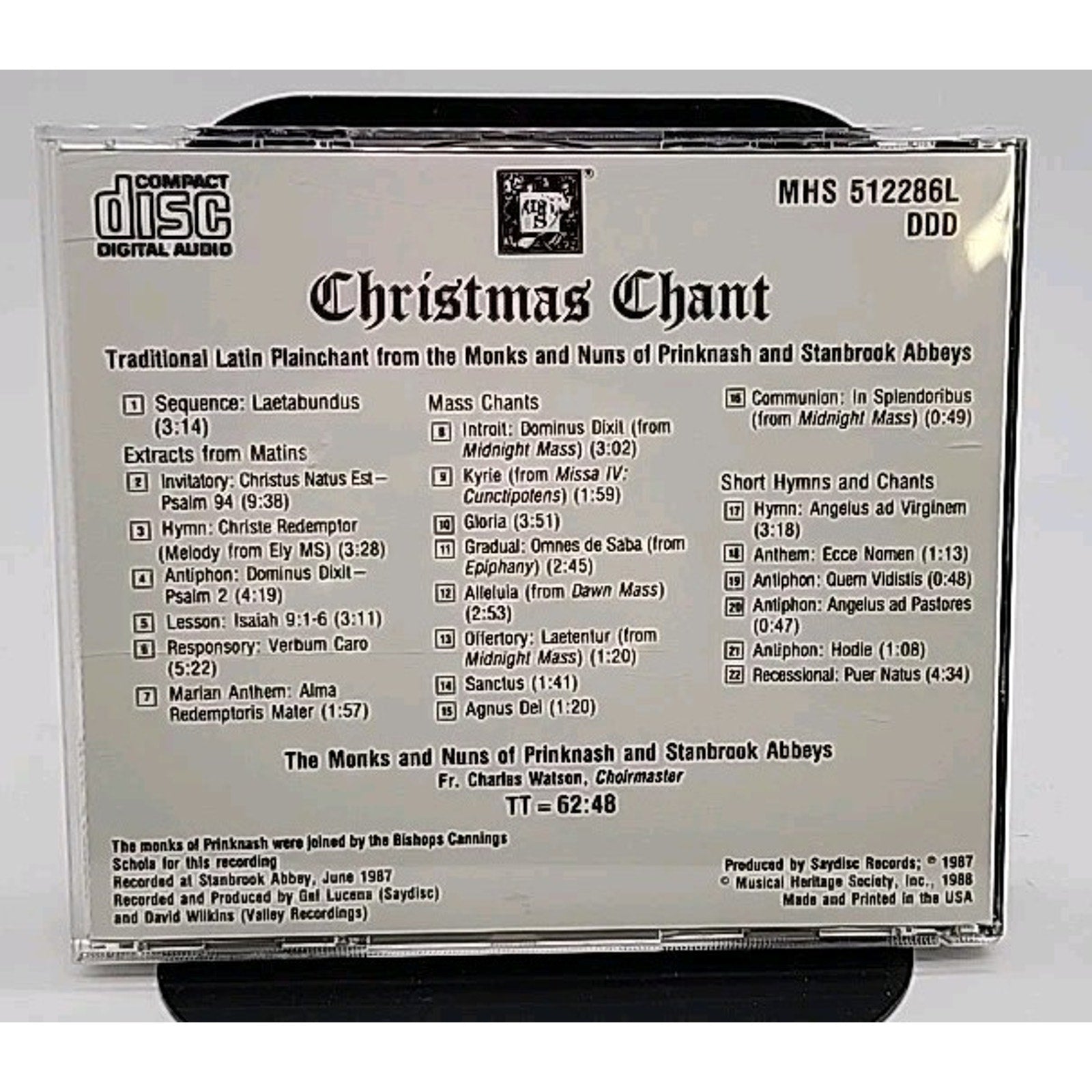 Christmas Chant: Traditional Latin Plainchant - Musical Heritage Society CD