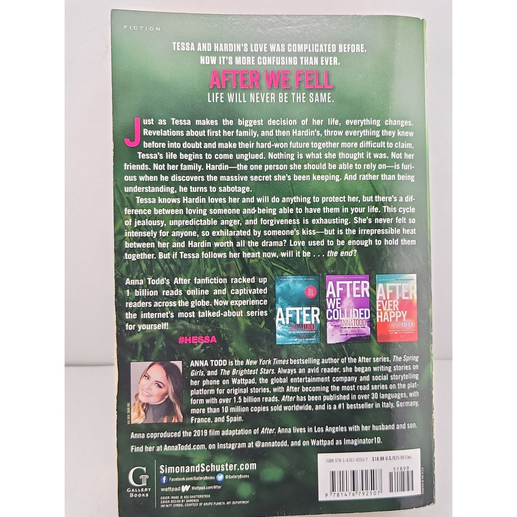 After We Fell by Anna Todd (2014, Trade Paperback)
