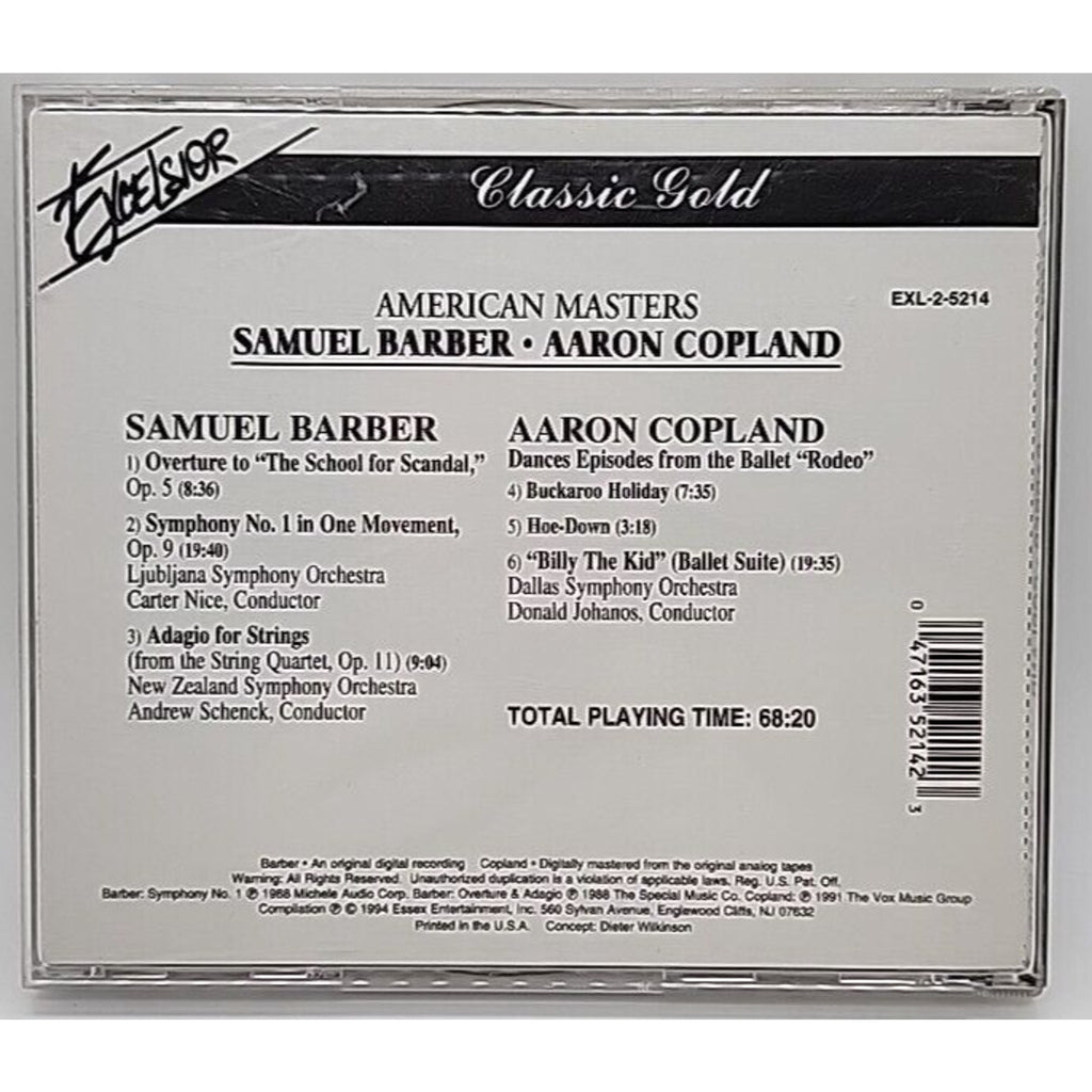 American Masters by Barber and Copland (CD)