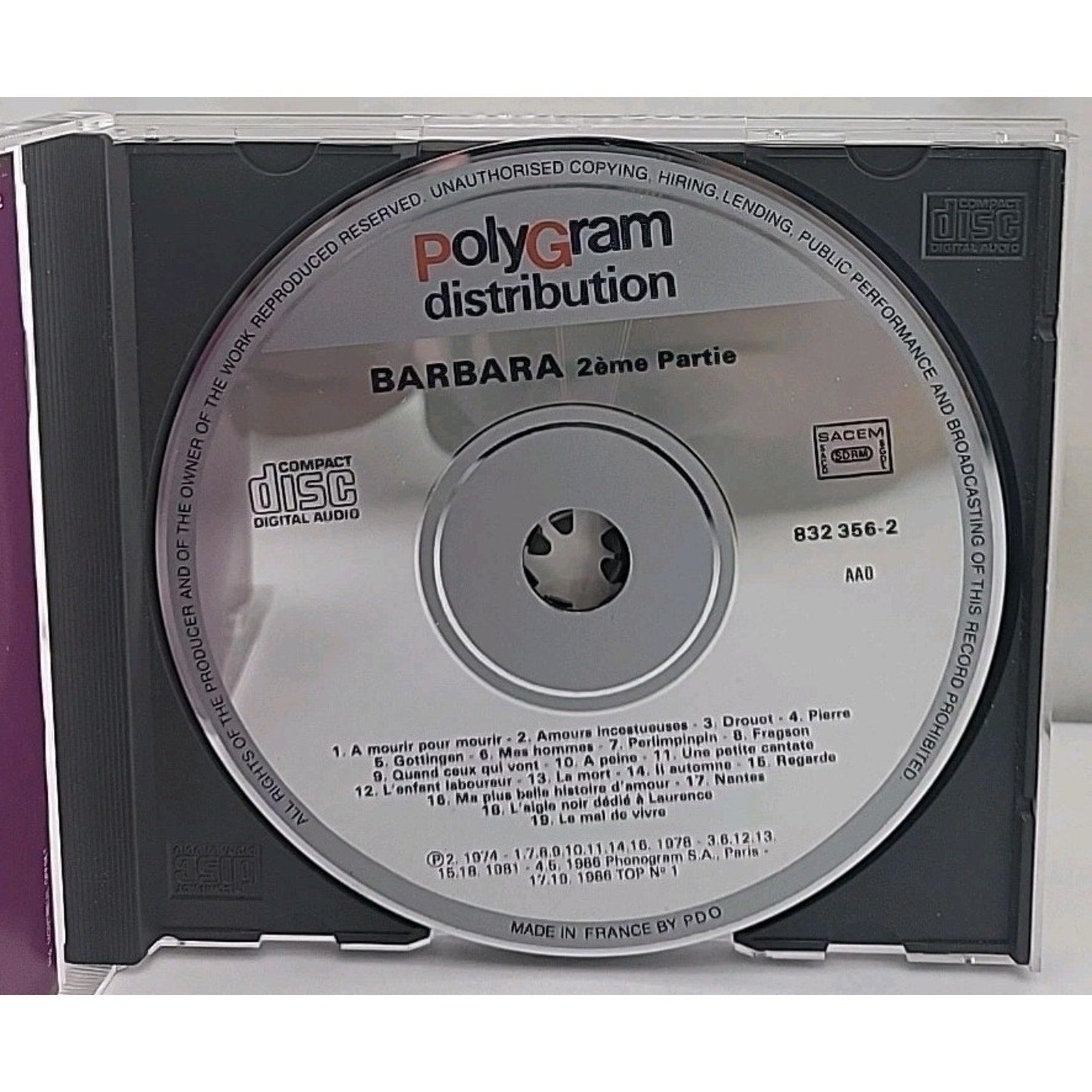 Deuxieme Partie by Barbara (CD, 1996)