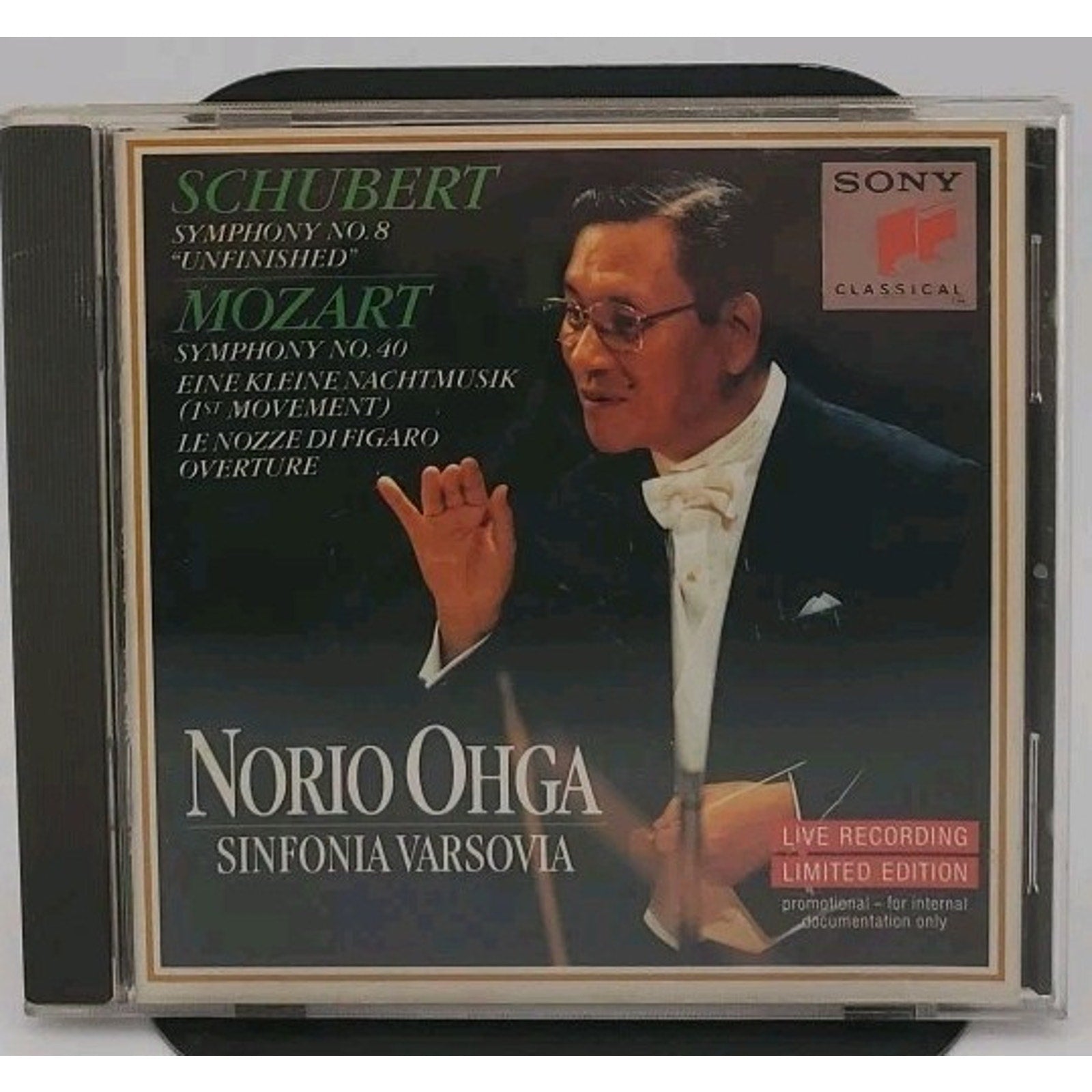 Mozart Symphony No. 40/ Schubert No. 8 CD Live Recording *Limited Edition*