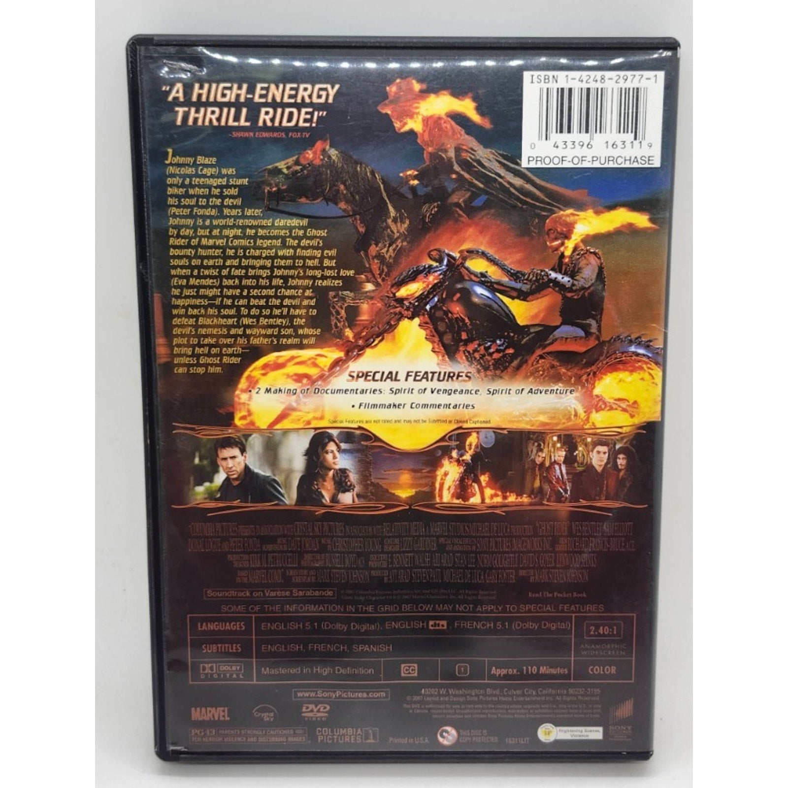Ghost Rider (DVD, 2007, Widescreen)