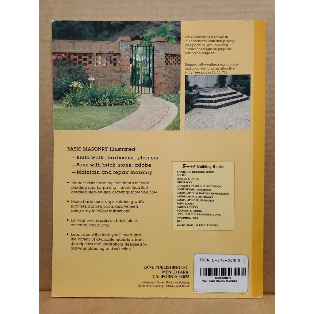 Basic Masonry Illustrated by Sunset Publishing Staff (1981, Trade Paperback)