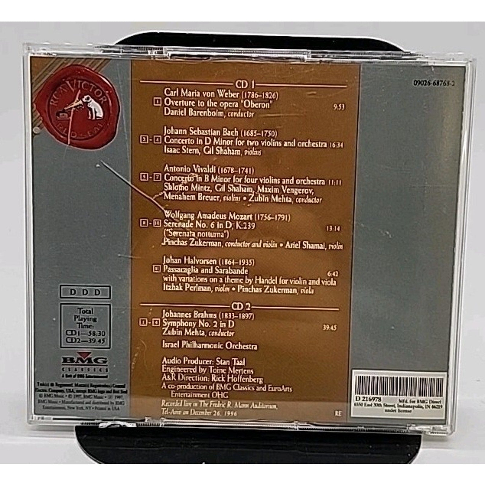 Israel Philharmonic Orchestra-60th Anniversay Gala Concert (CD, Jul-1997, 2 CD'S