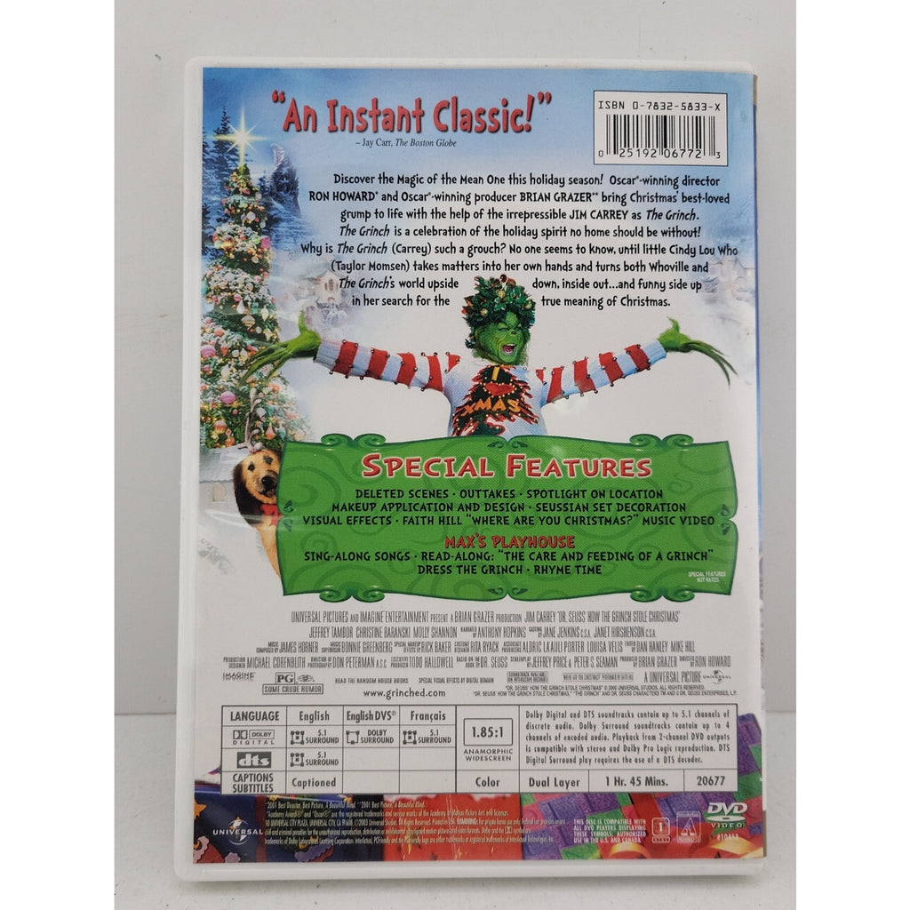 Dr. Seuss' How the Grinch Stole Christmas (DVD, 2000,Widescreen)