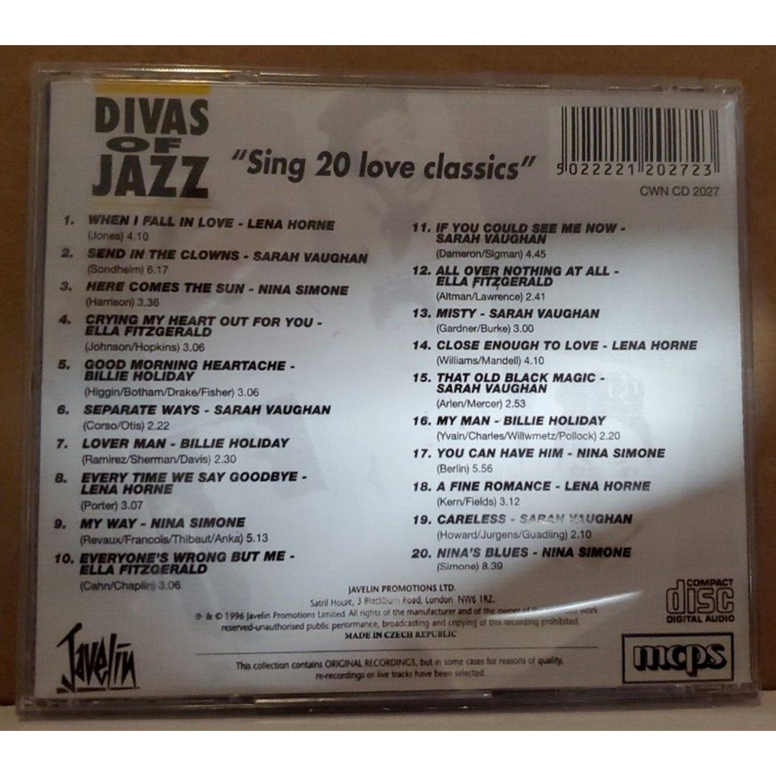 Divas Of Jazz Sing 20 Love Classics (CD)