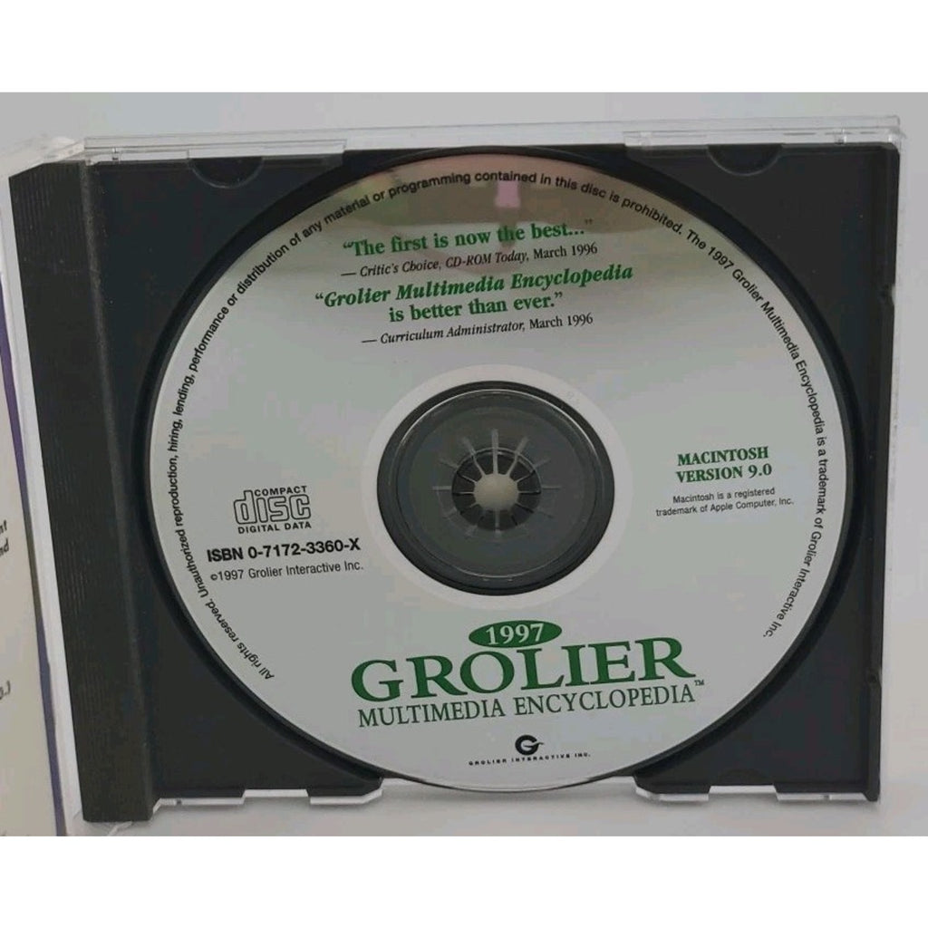 1997 Grolier Multimedia Encyclopedia For Macintosh Grolier Interative CD