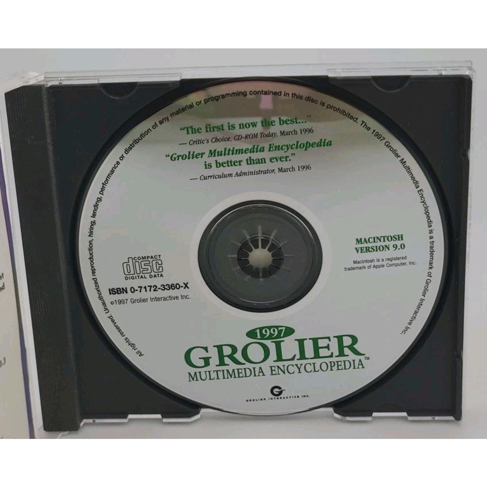1997 Grolier Multimedia Encyclopedia For Macintosh Grolier Interative CD