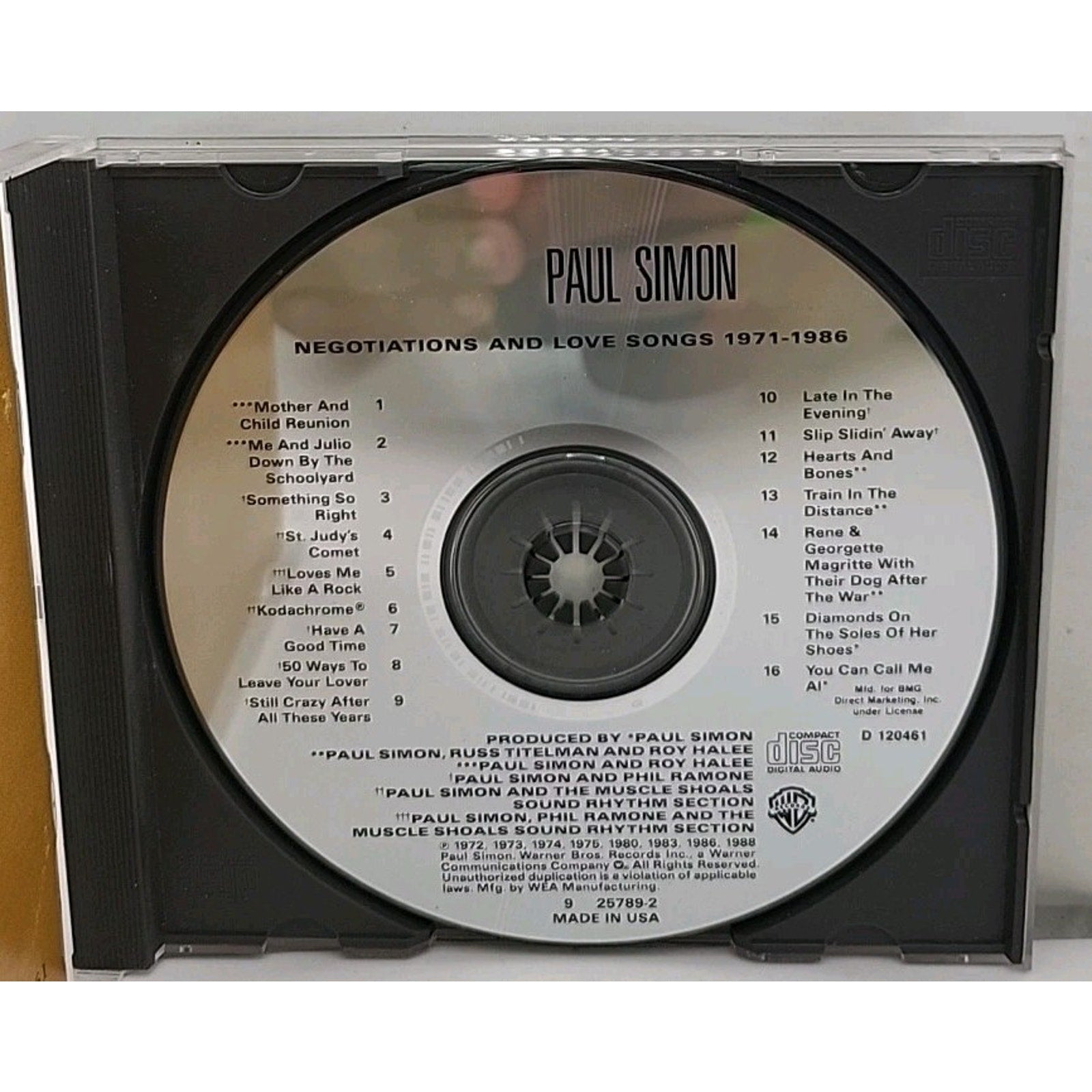 Paul Simon – Negotiations And Love Songs 1971-1986 (CD, 1988)