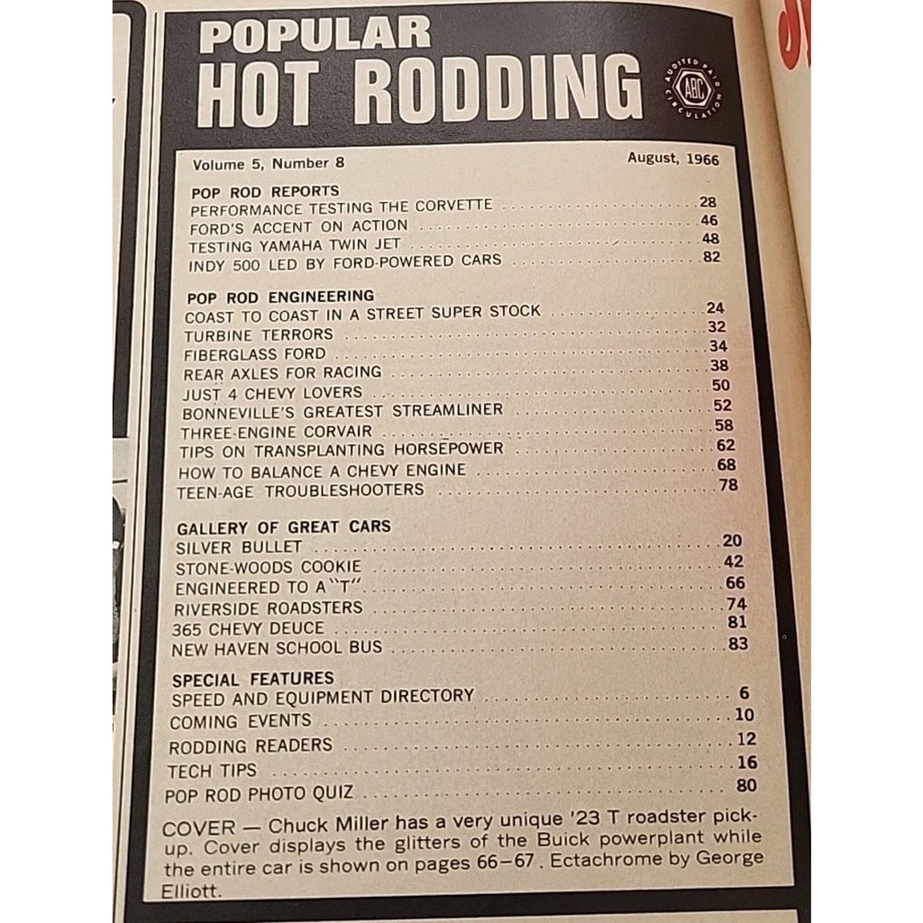 Popular Hot Rodding Magazine August 1966