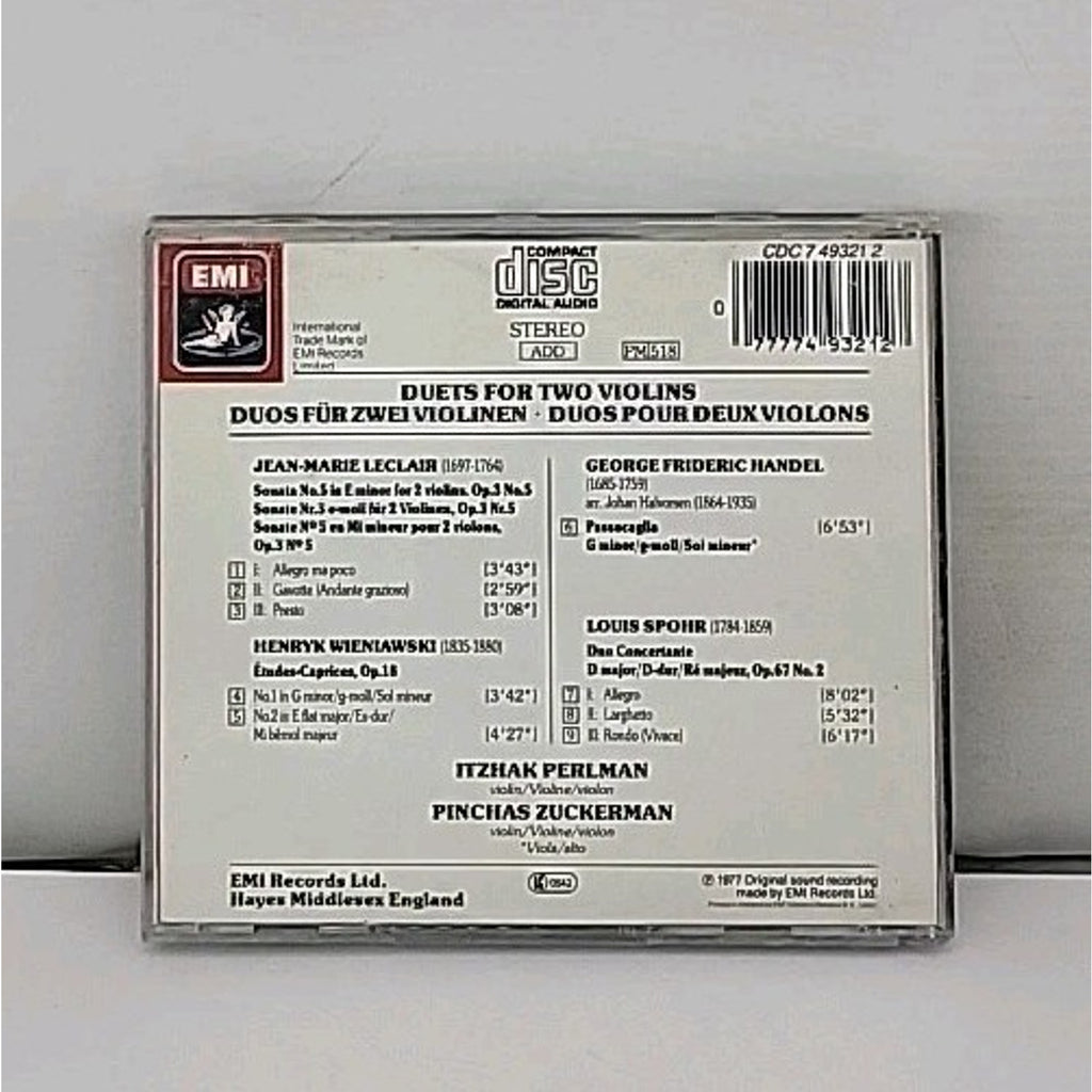 Duets for Two Violins; Itzhak by Zukerman, Pinchas; Perlman, Itzhak (CD, 2007)