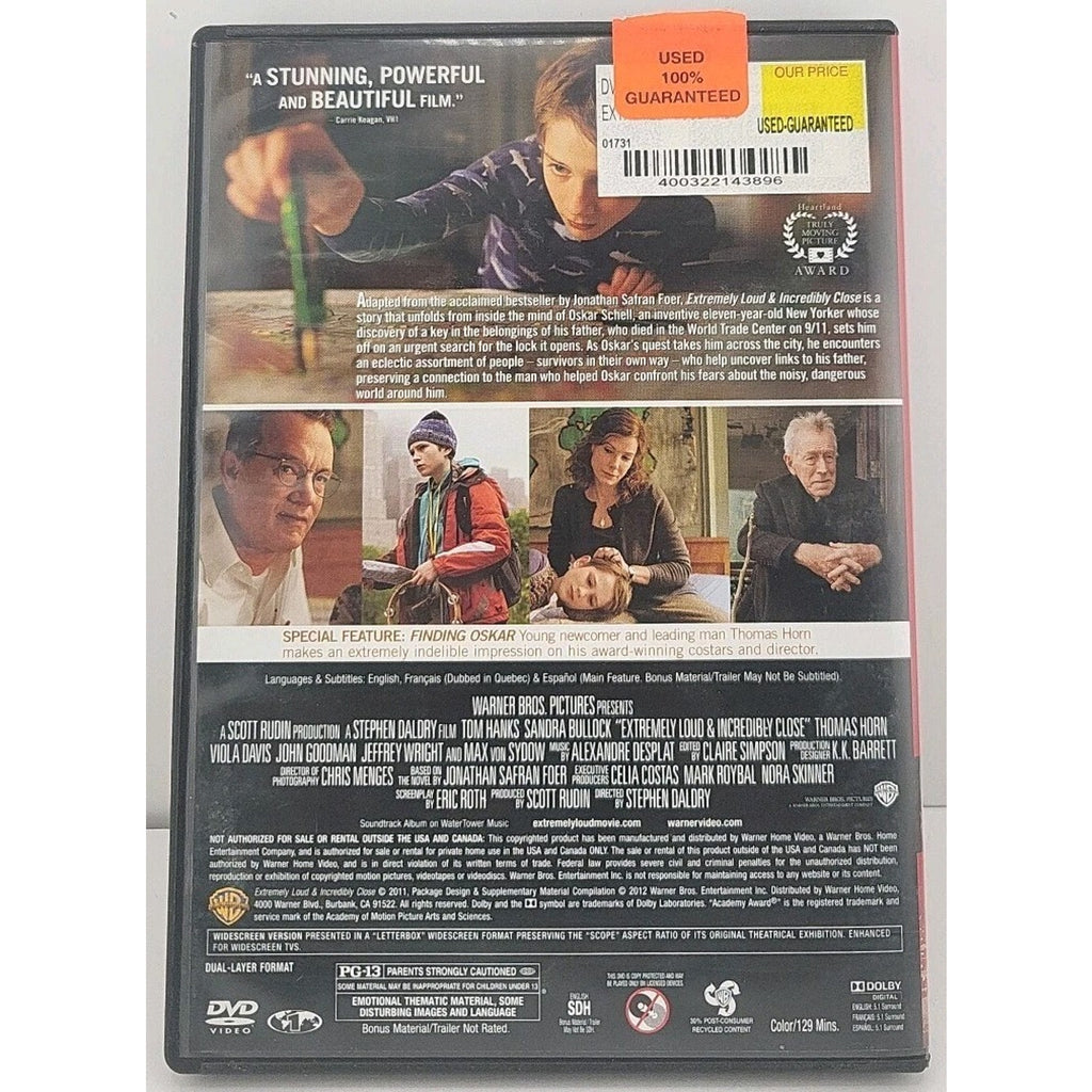 Extremely Loud and Incredibly Close (DVD, 2011)