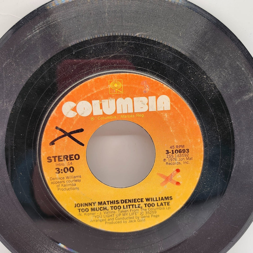 Too Much, Too Little, Too Late / Emotion by Johnny Mathis (Record) - 3-10693