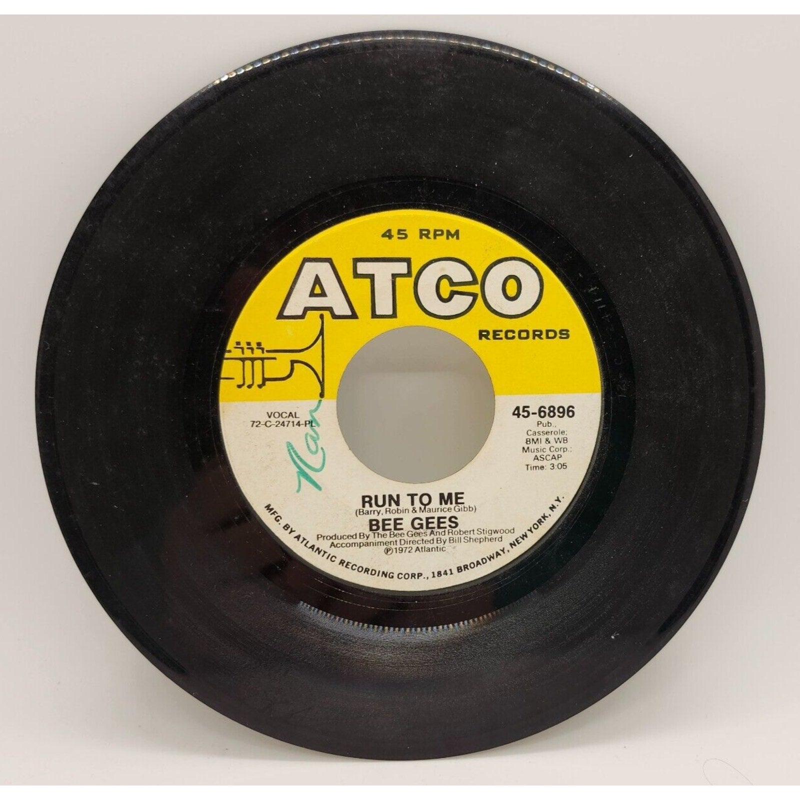 Run to Me / Road to Alaska by Bee Gees (Record) - 45-6896
