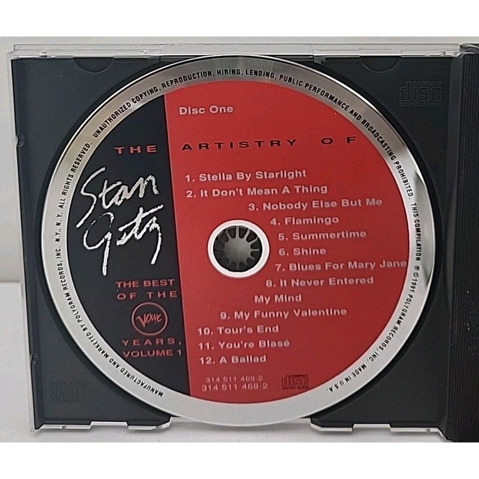 Artistry of Stan Getz: Best of Verve Years Vol 1 by Stan Getz (CD, 1991)