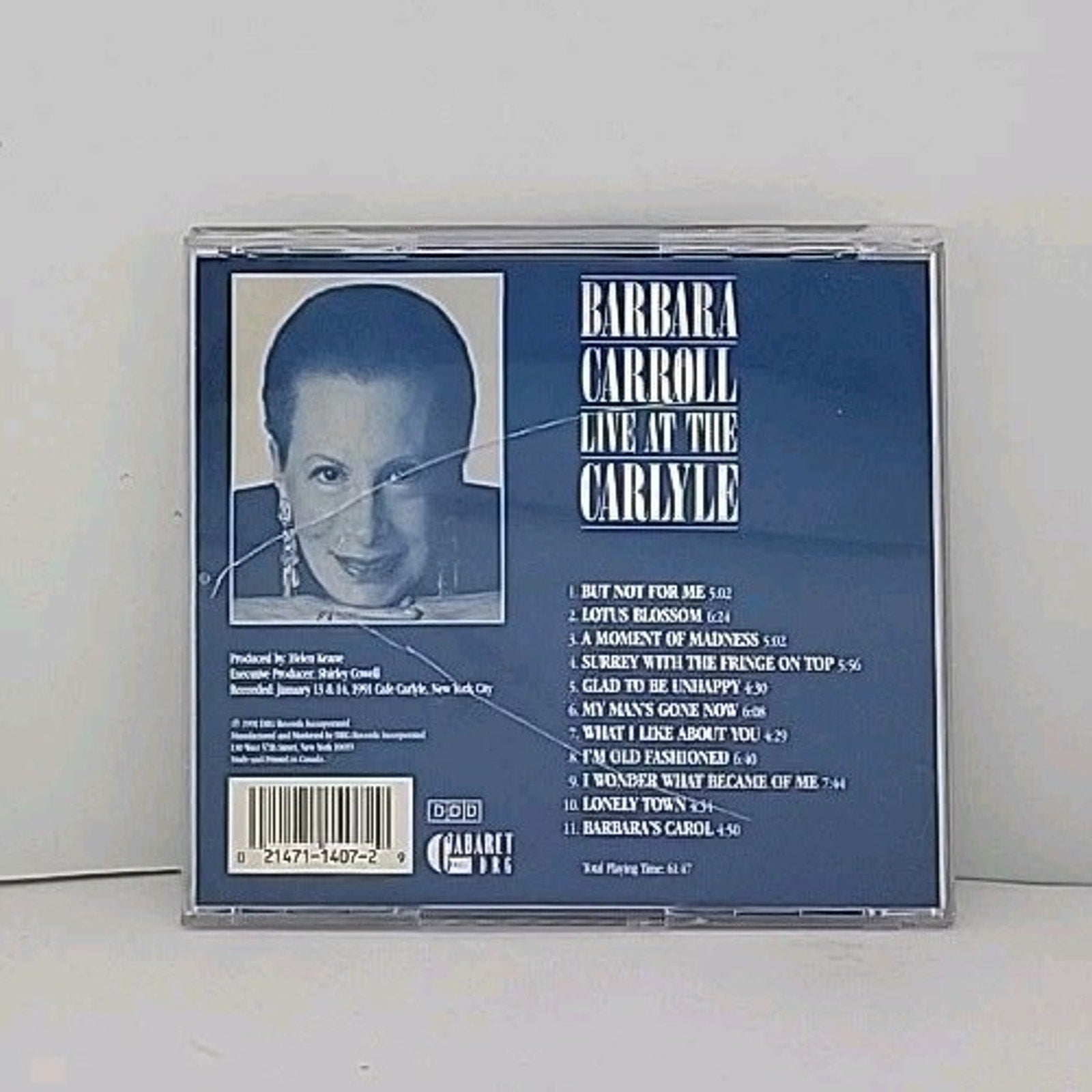 Live at the Carlyle by Barbara Carroll (CD, 1992)