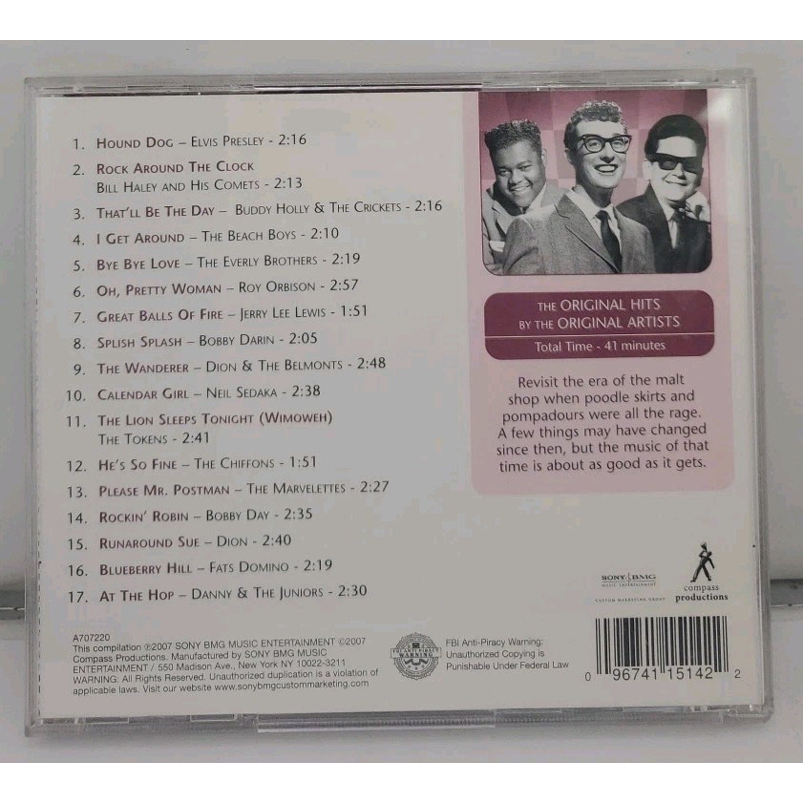 Soda Fountain Favorites Early Rock-n-roll Jukebox Music CD