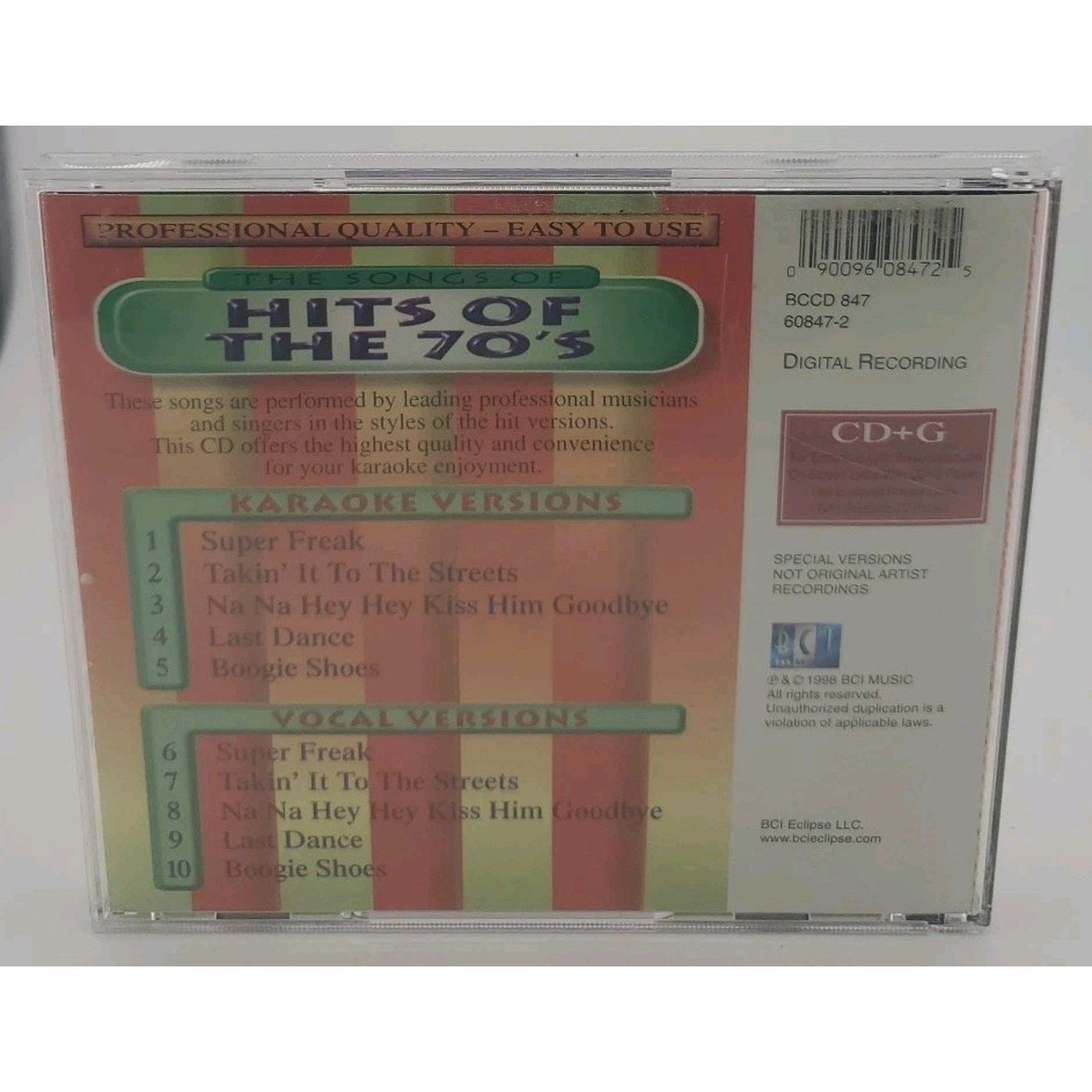 Hits of the 70's [BCI] by Karaoke (CD, May-2002, BCI Music