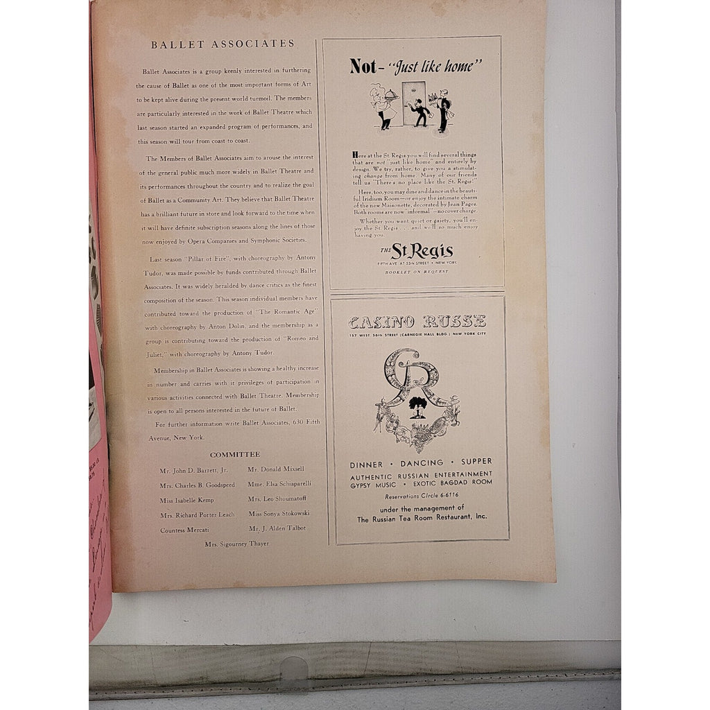 1942-1943 The Ballet Theatre Program - J 2611