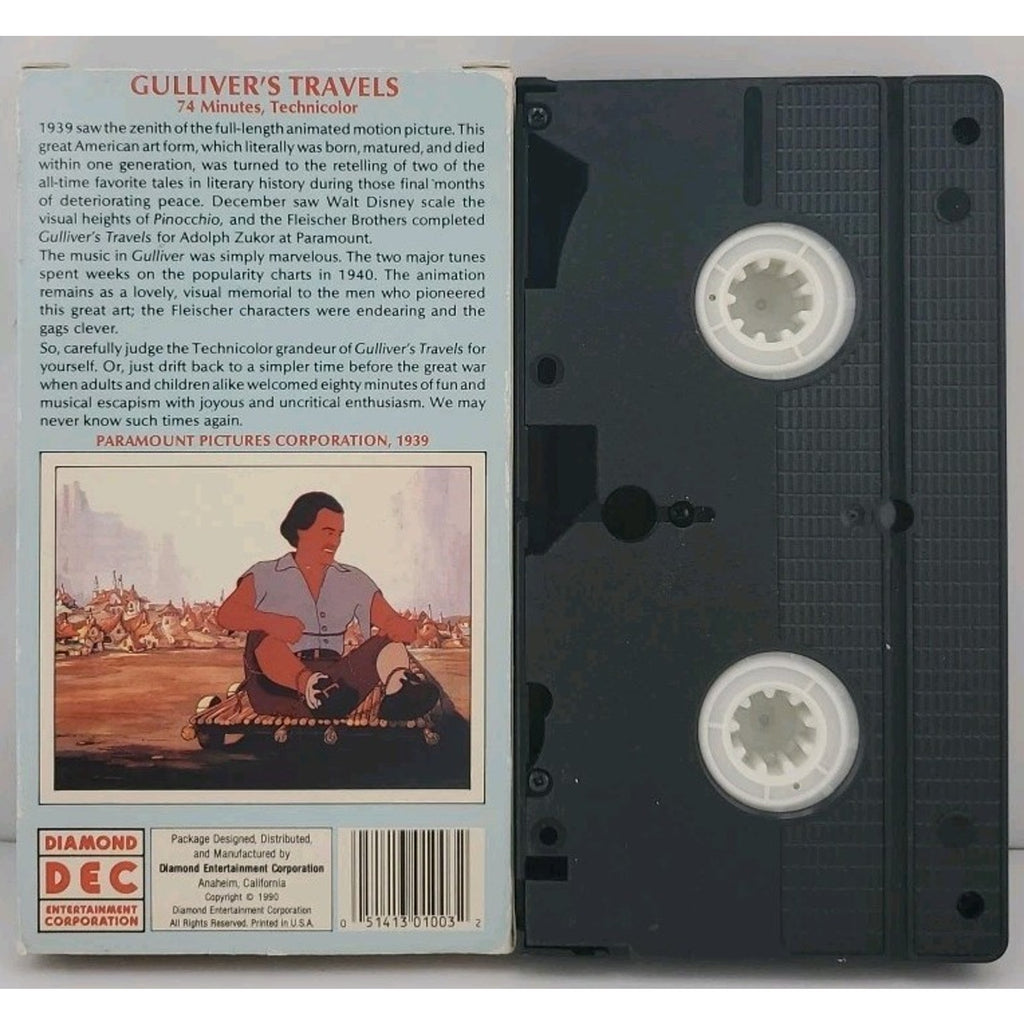 Gulliver's Travels 1939 VHS Tape in Technicolor 1985