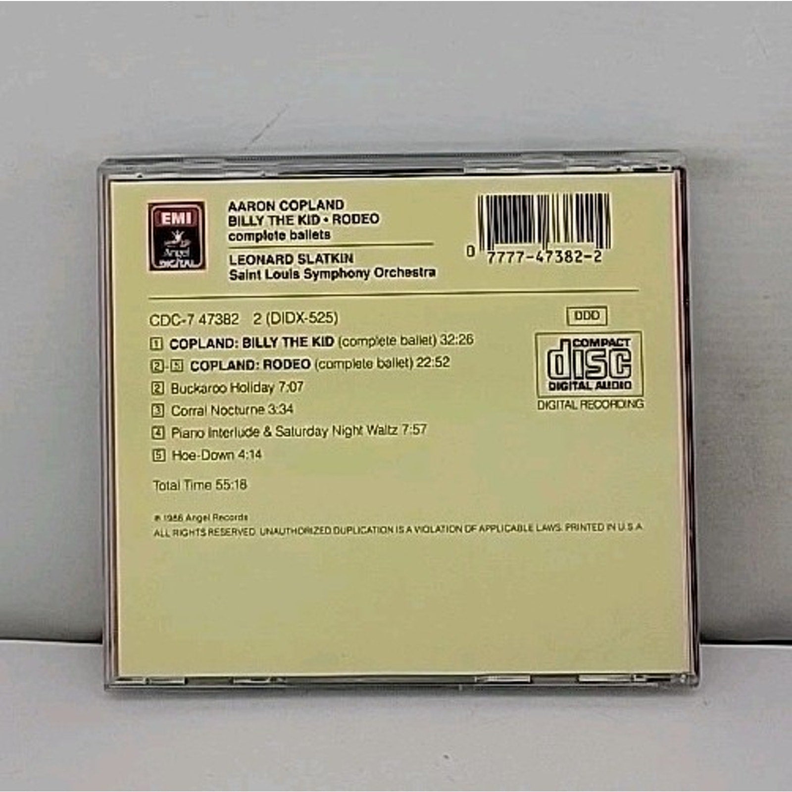 Aaron Copland - CD - Billy The Kid - Rodeo - Leonard Slatkin SL Symphony - RE