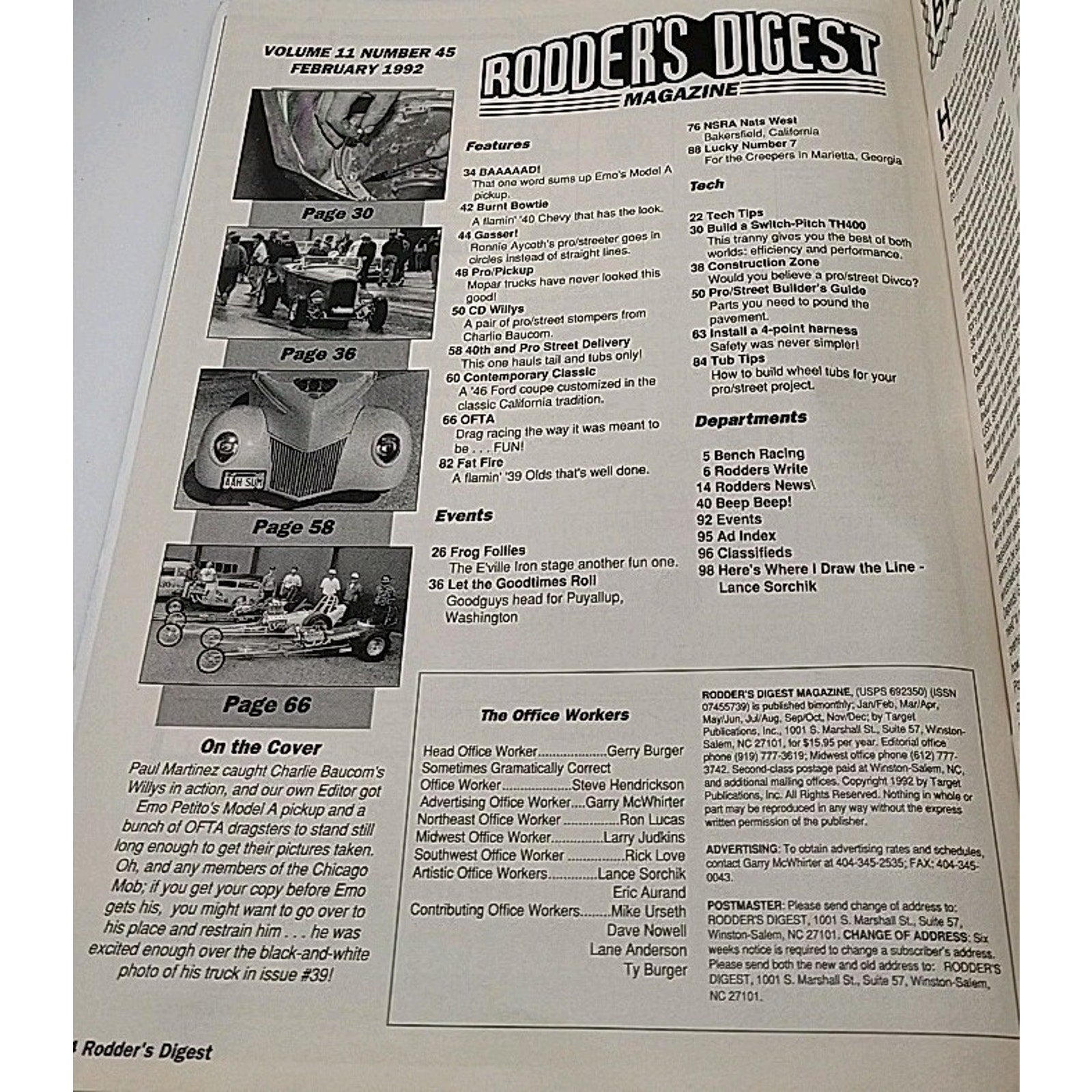 Rodder's Digest Magazine February 1992 Volume 11 Number 45