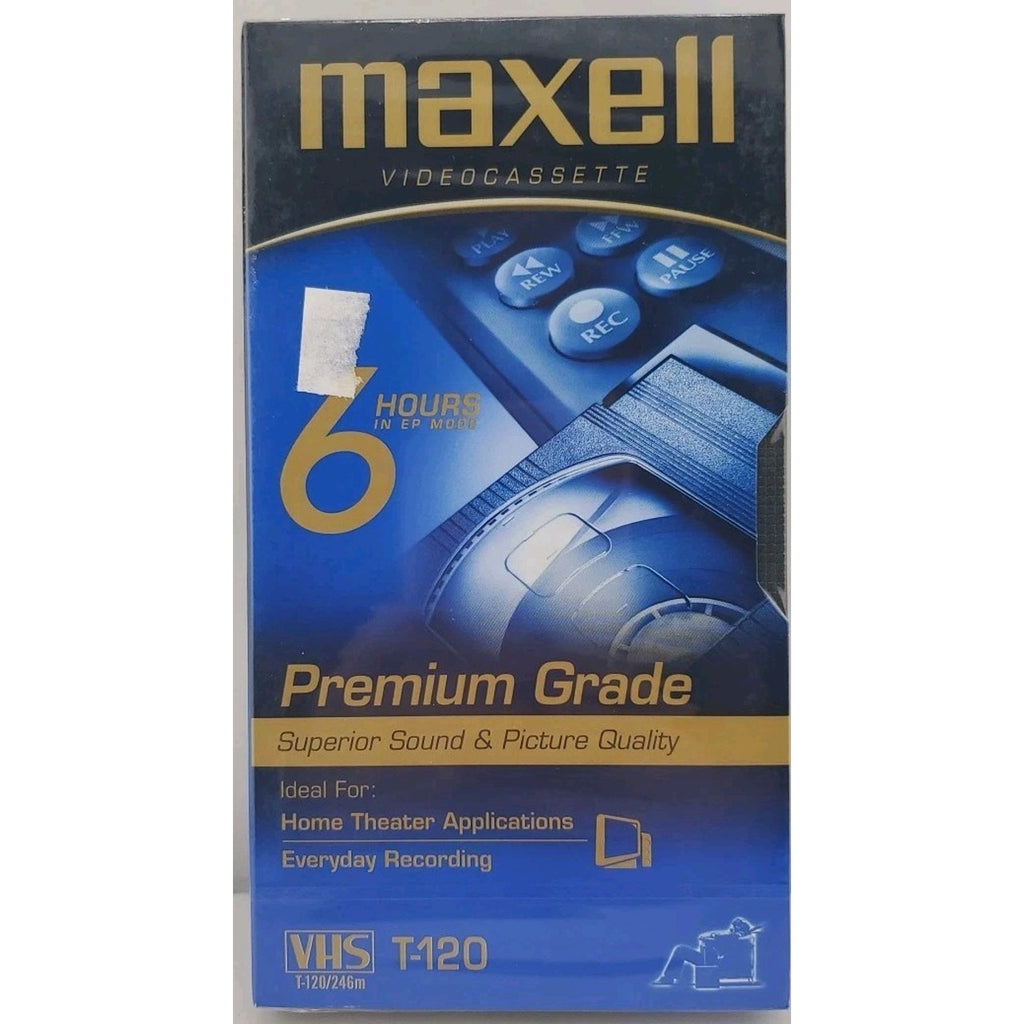 Maxell Premium Grade 6 Hour Blank Video Cassette Sealed NOS