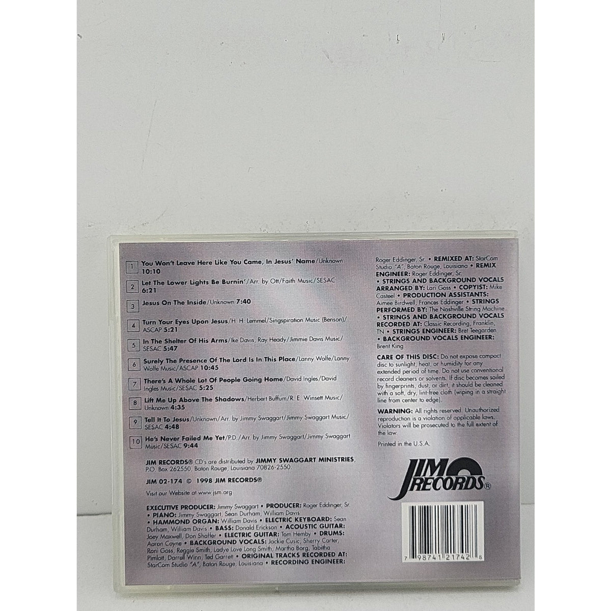 Jimmy Swaggart You Won't Leave Here Like You CD Spirtual Enlightenment