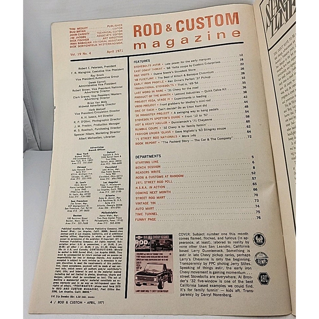 Rod & Custom Magazine - April 1971 - Vol. 19 No. 4