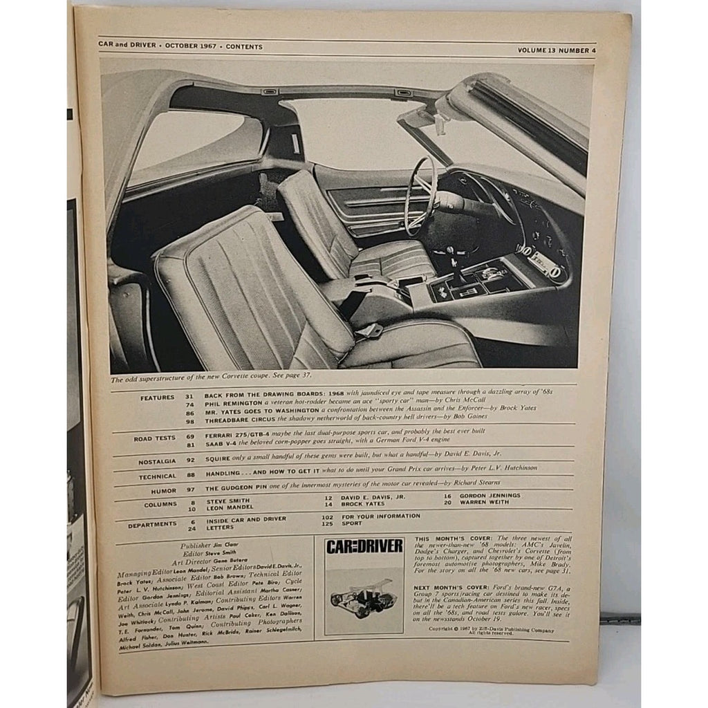 Car And Driver Magazine - October 1967 - Volume 13 Number 4