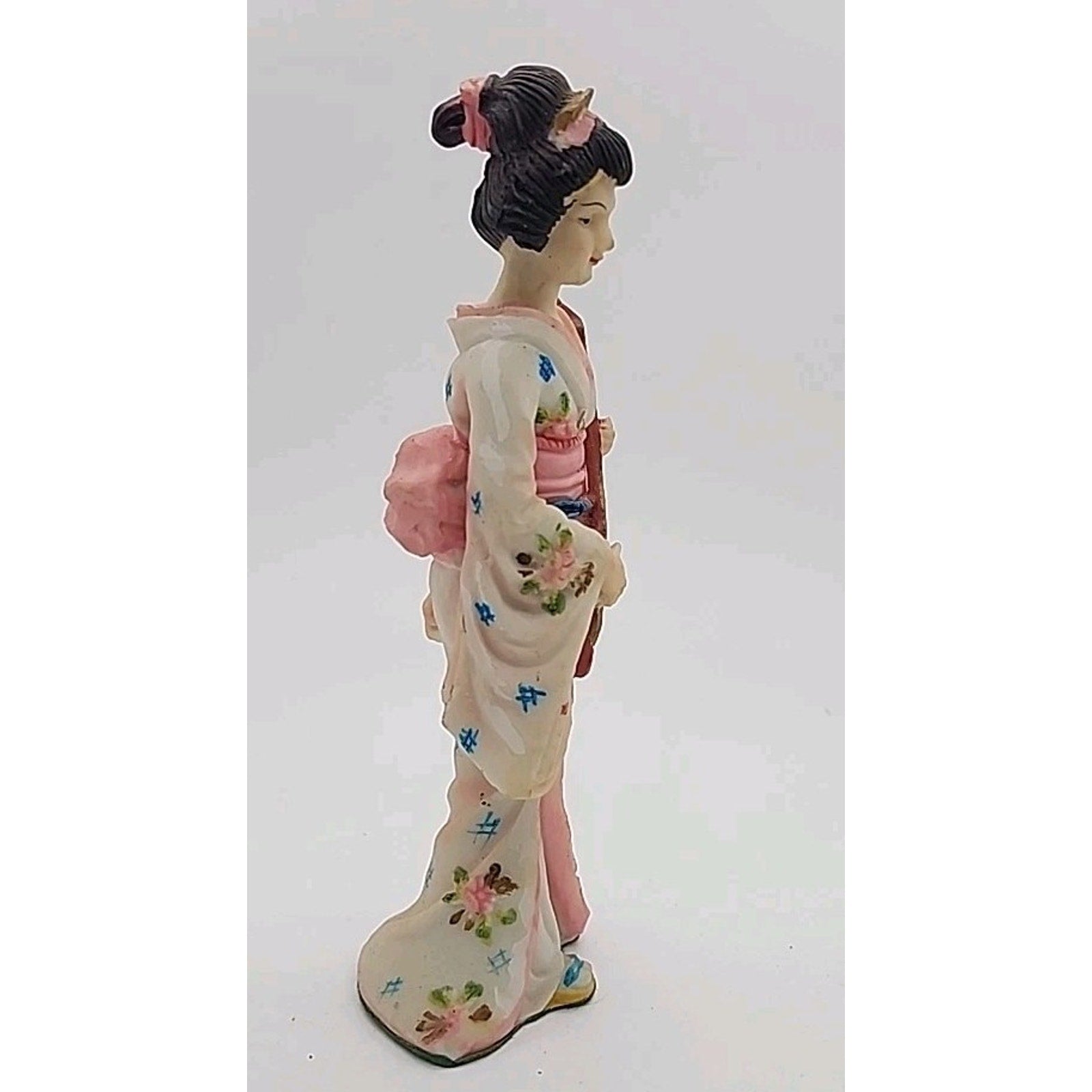 One Japanese Woman Musician Figurine Hand Painted