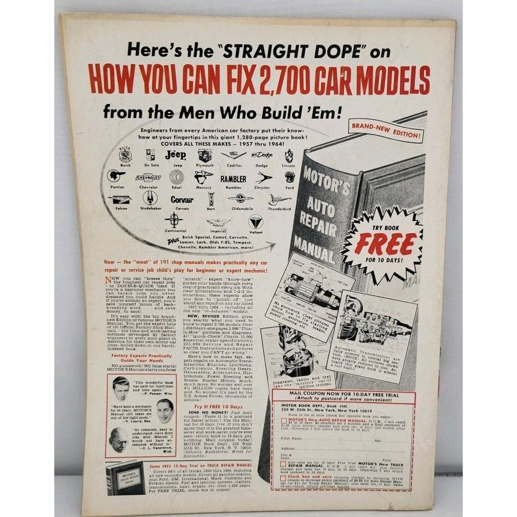 Cars The Automotive Magazine November 1964 – New Mustang Fastback Option / First