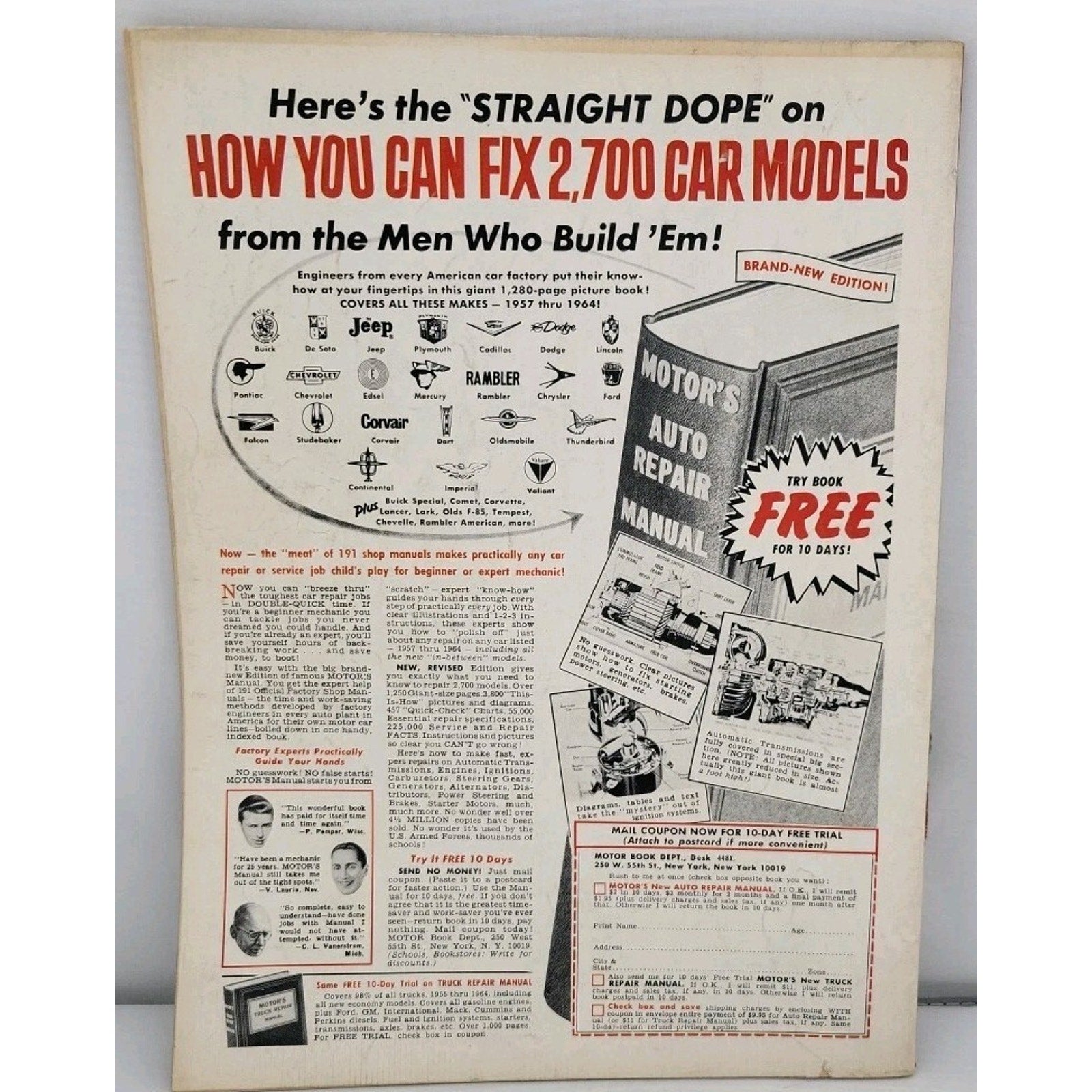 Cars The Automotive Magazine November 1964 – New Mustang Fastback Option / First