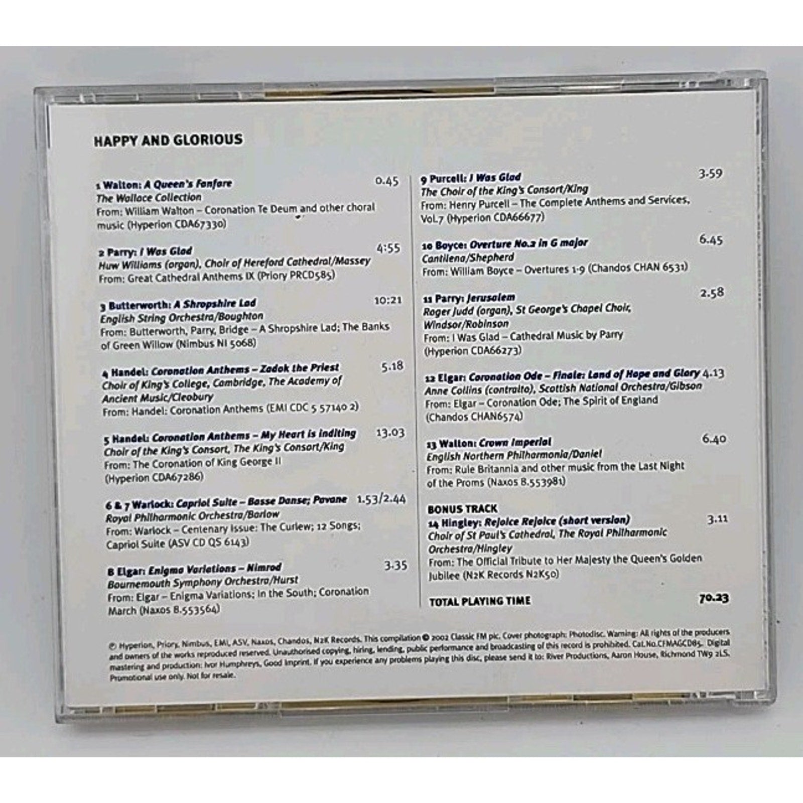 Classic FM Happy And Glorious (CD)