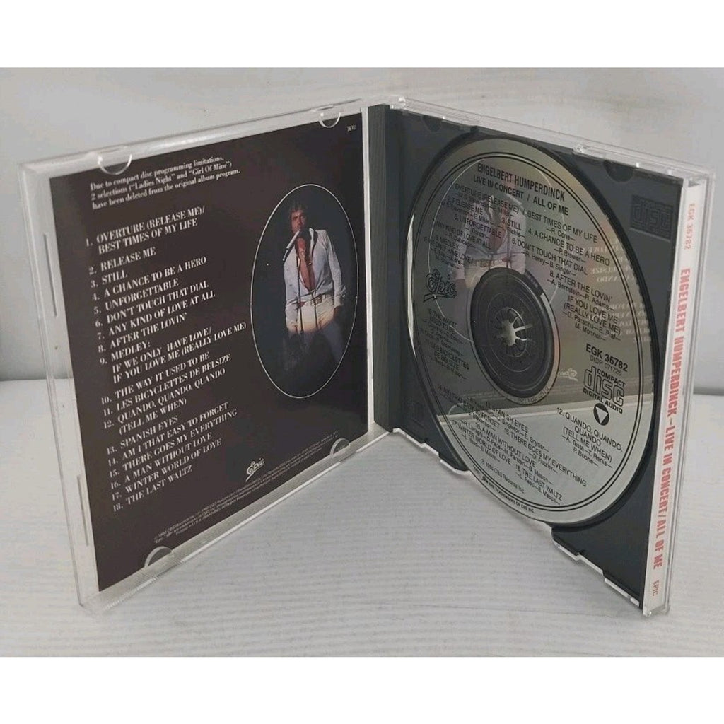 All of Me/Live in Concert by Engelbert Humperdinck (CD, 1989)
