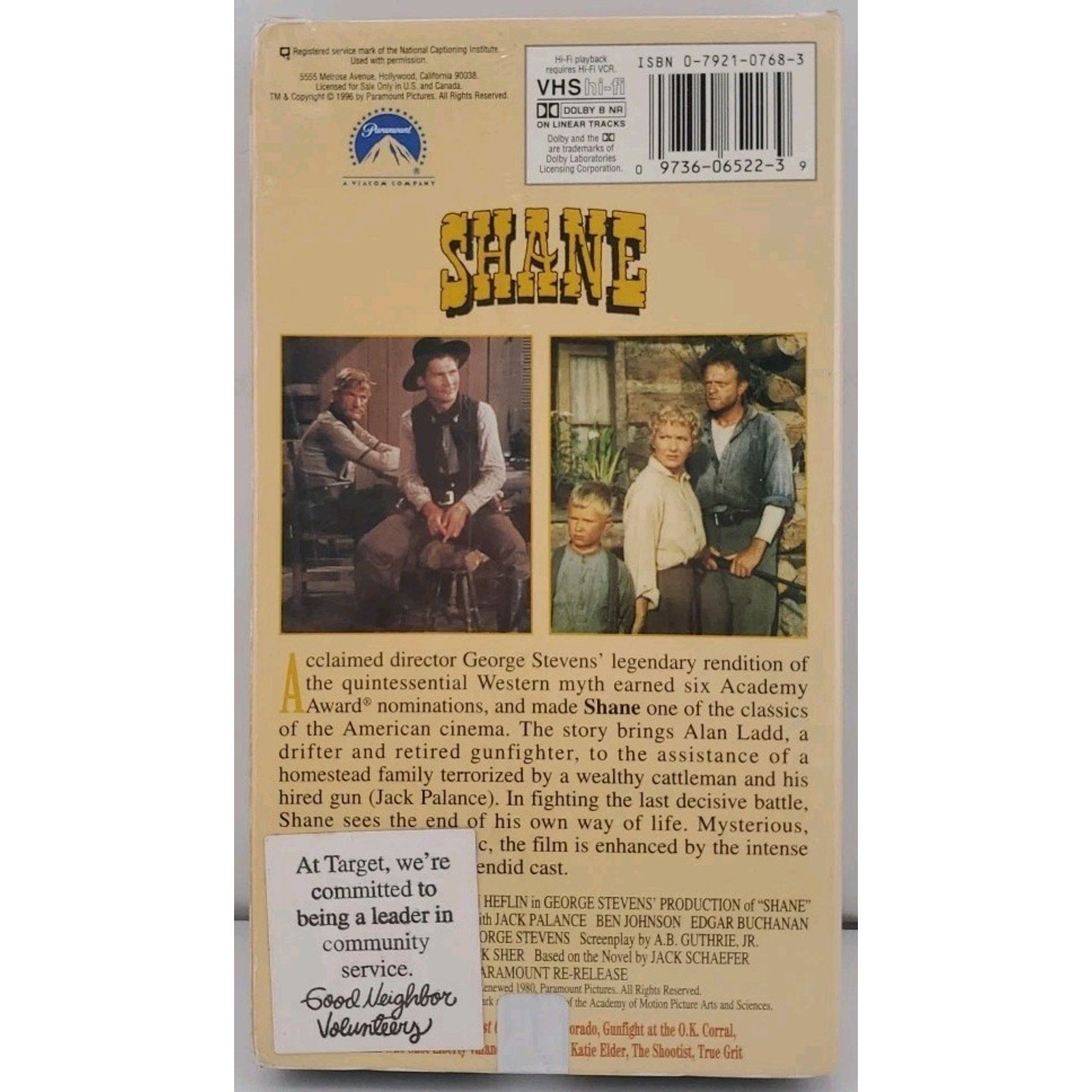Shane (VHS, 1998) *Brand New*