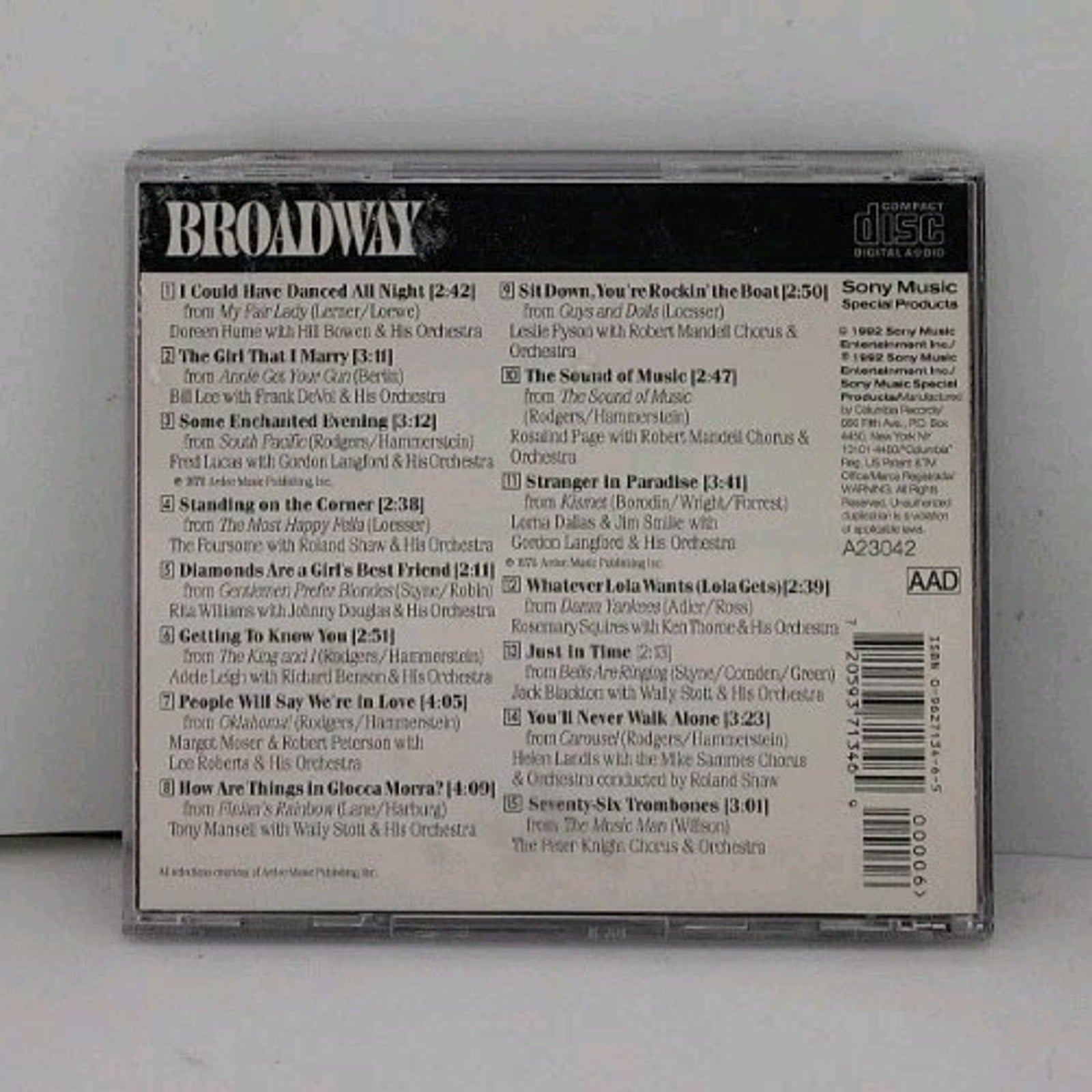 Broadway: The Life, Times & Music Series CD 15 Songs