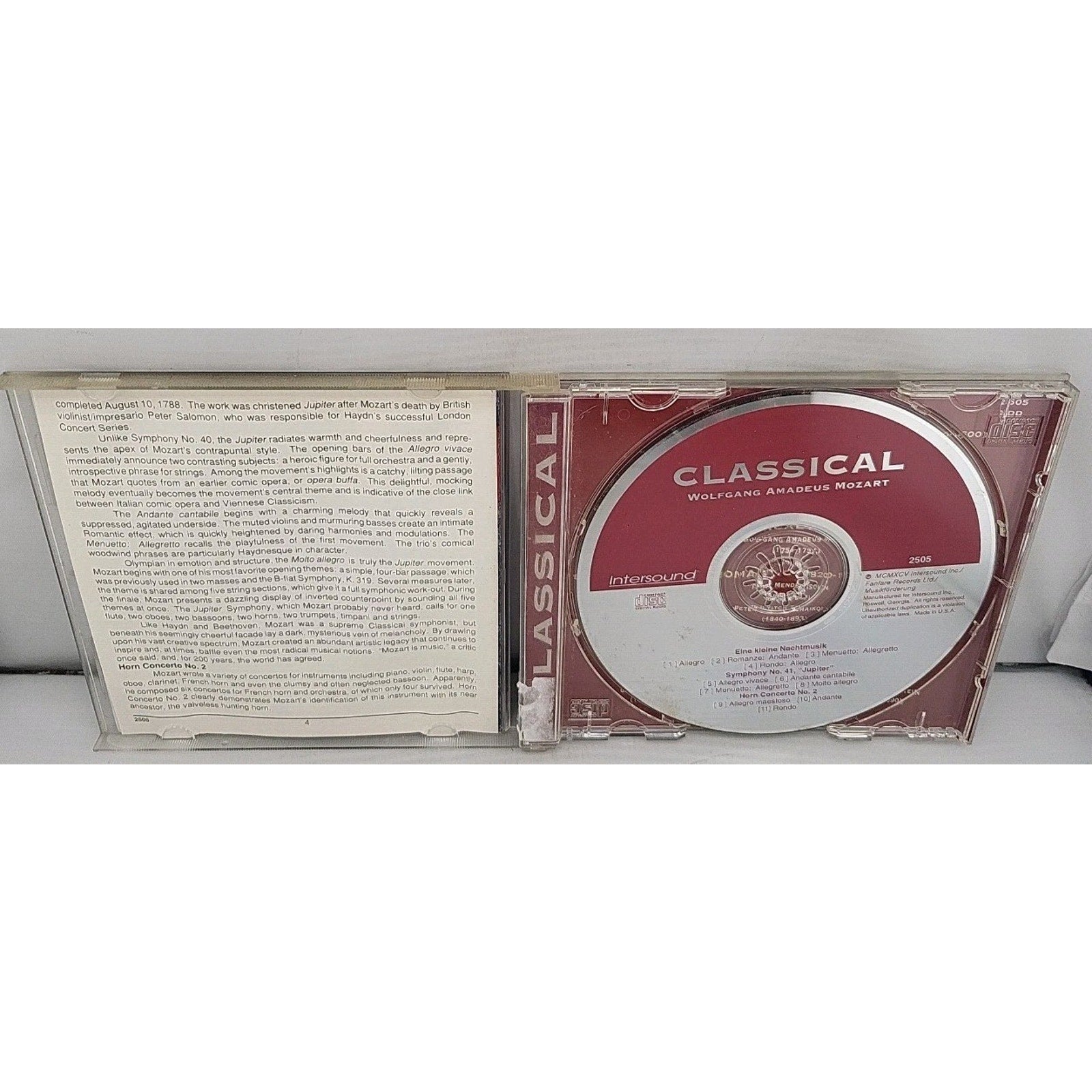 Mozart: Eine kleine Nachtmusik; Symphony No. 41 Jupiter Horn No. 2 CD