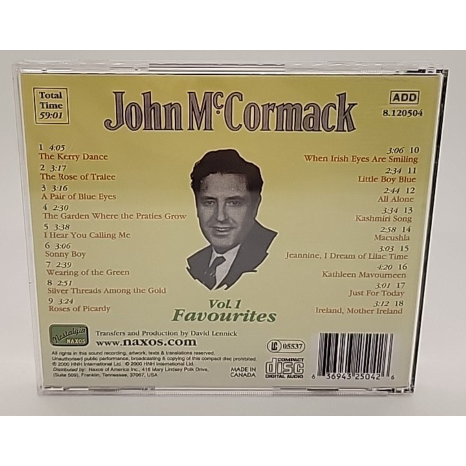 Vol. 1 Favorites by Mccormack, John (CD, 2001)