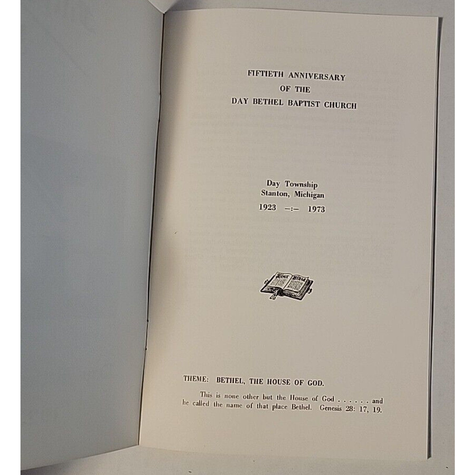 Day Bethel Baptist Church Fifty Years Book & Bulletin