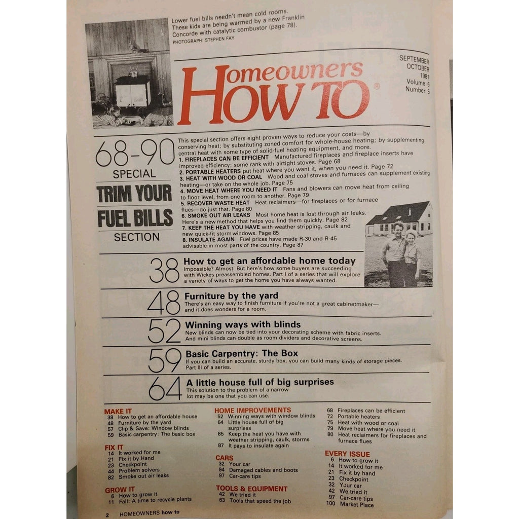 Homeowners How To September October 1981 Home Improvement DIY Energy Illustrated