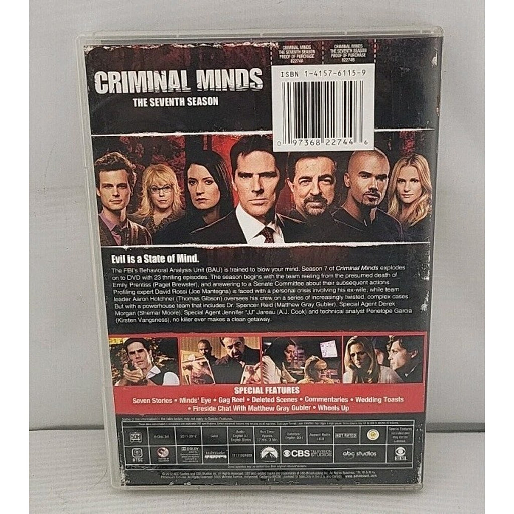 Criminal Minds: Season 07 (DVD, 2011) Missing Disc 5