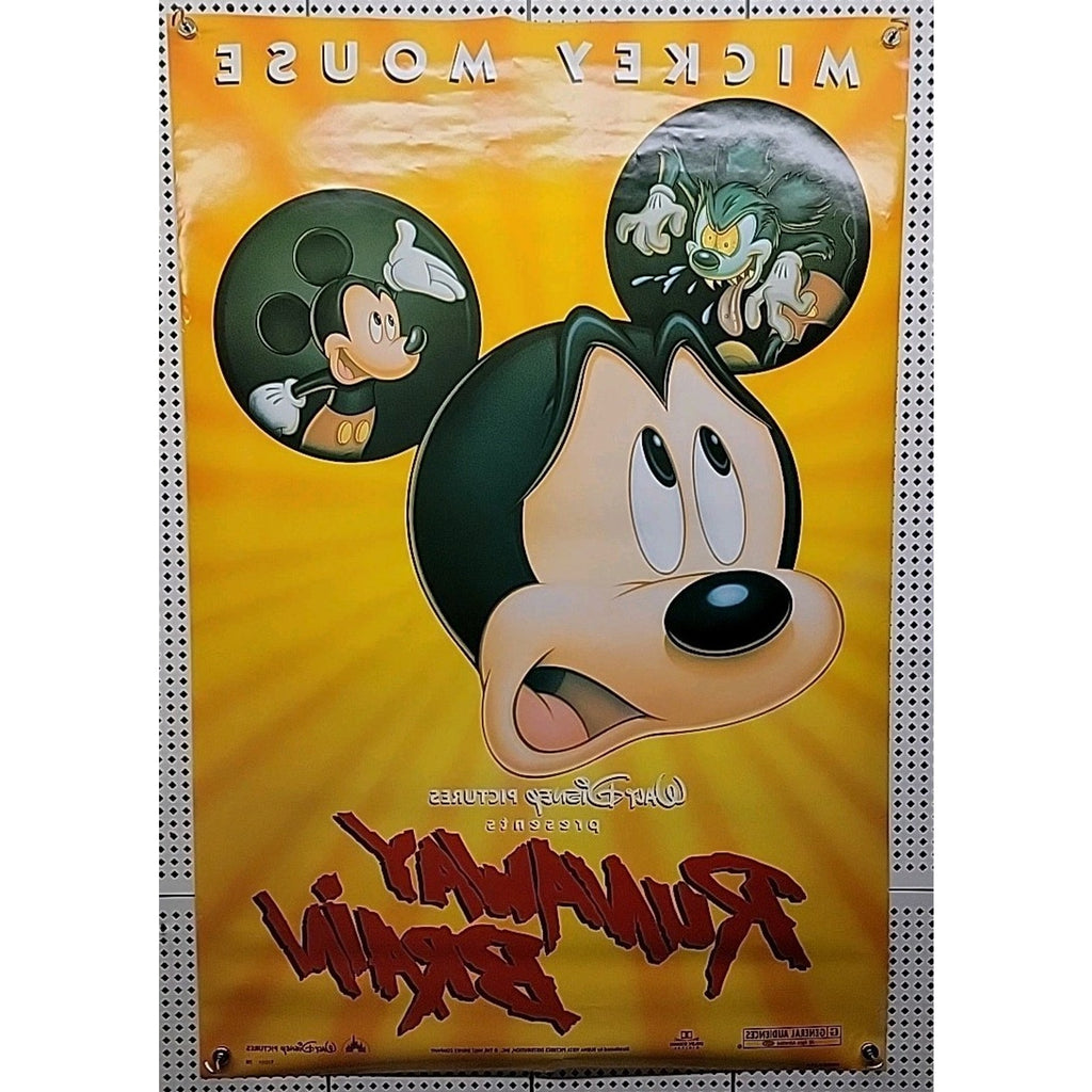 Walt Disney Mickey Mouse Runaway Brain Movie Poster Original DS One Sheet 27x40