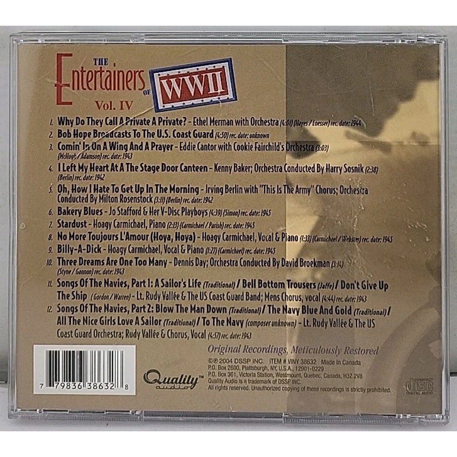 The Entertainers of World War II, Vol. 2 - Audio CD