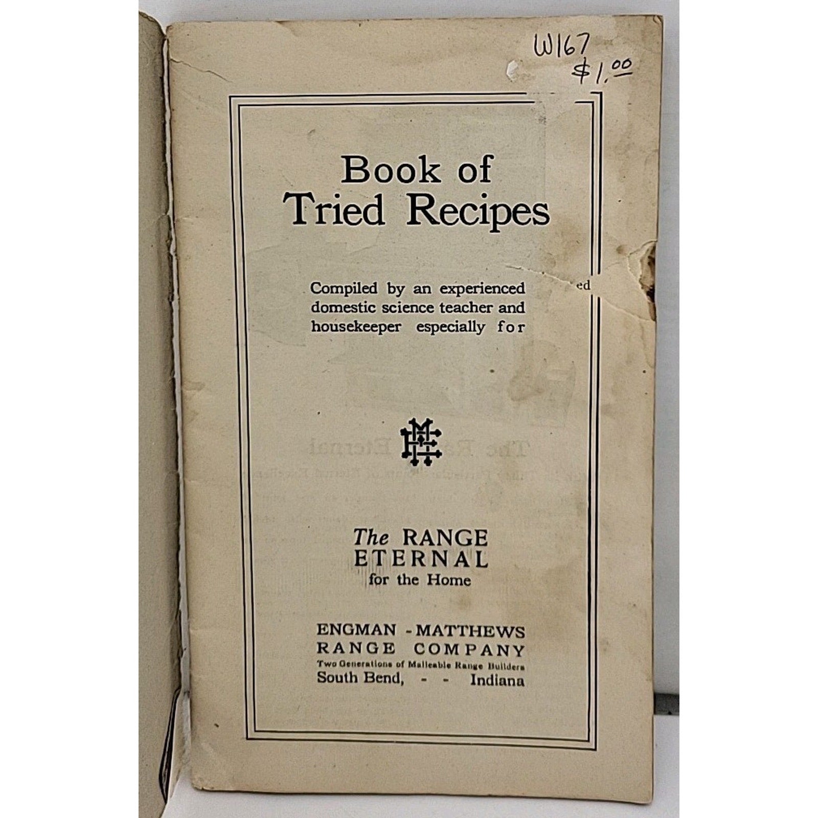 Book of Tried Recipes Cookbook The RANGE ETERNAL for the Home ENGMAN - MATTHEWS