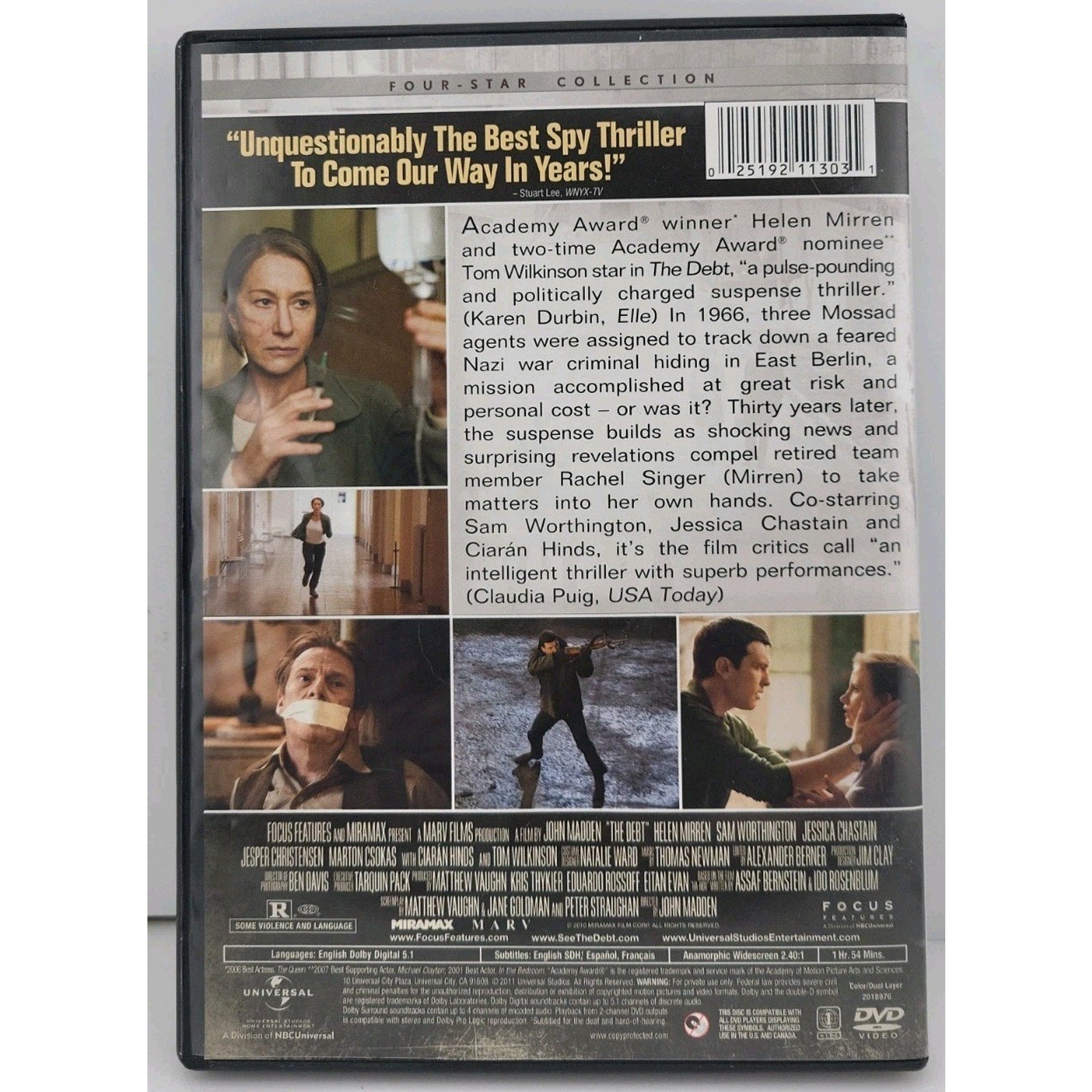 The Debt DVD 2010 Widescreen Rental Exclusive