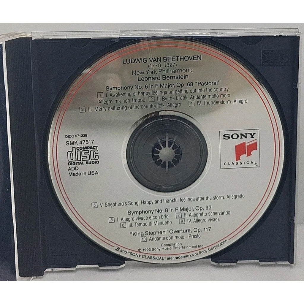Leonard Bernstein Beethoven Symphonies No.6 Pastoral No.8 CD