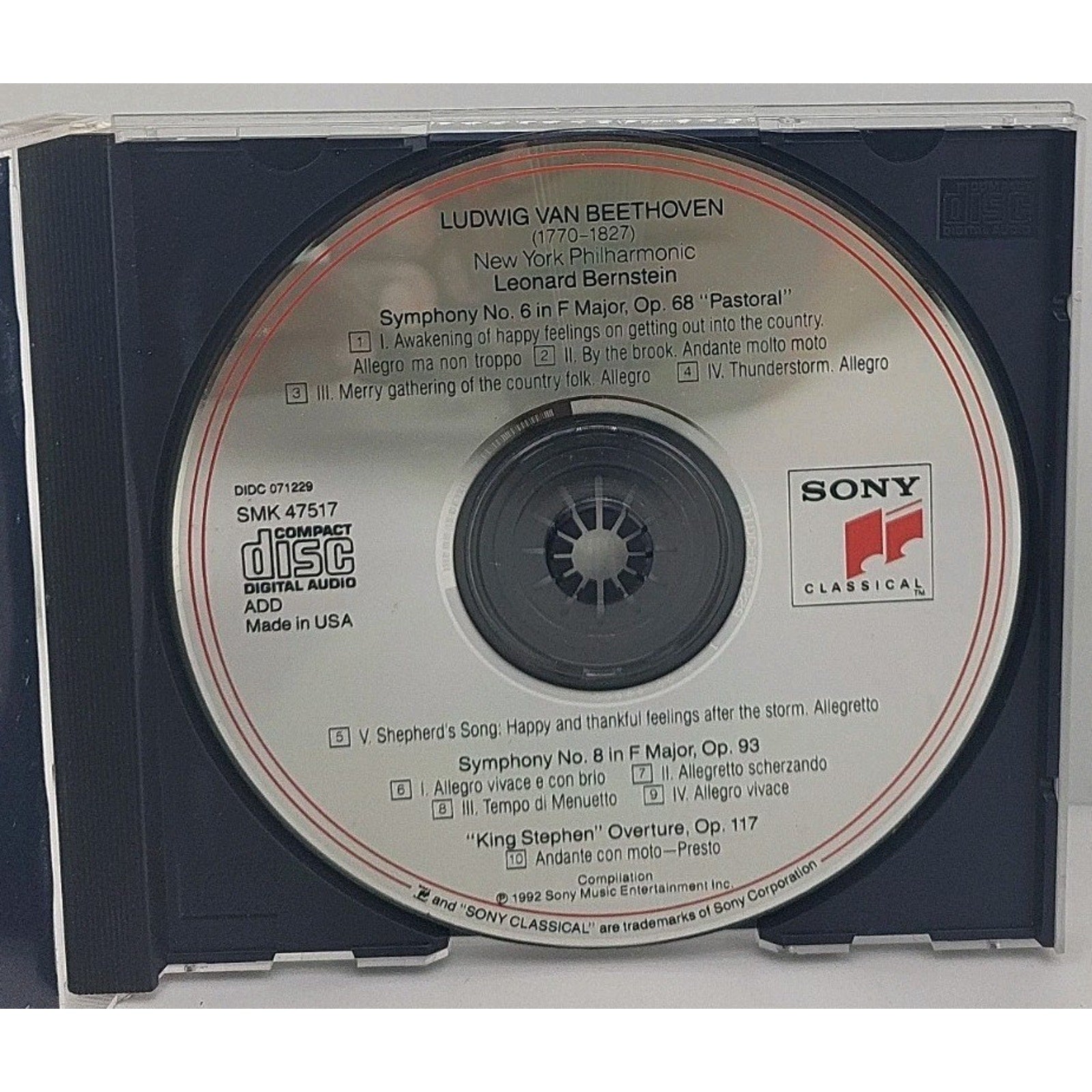 Leonard Bernstein Beethoven Symphonies No.6 Pastoral No.8 CD
