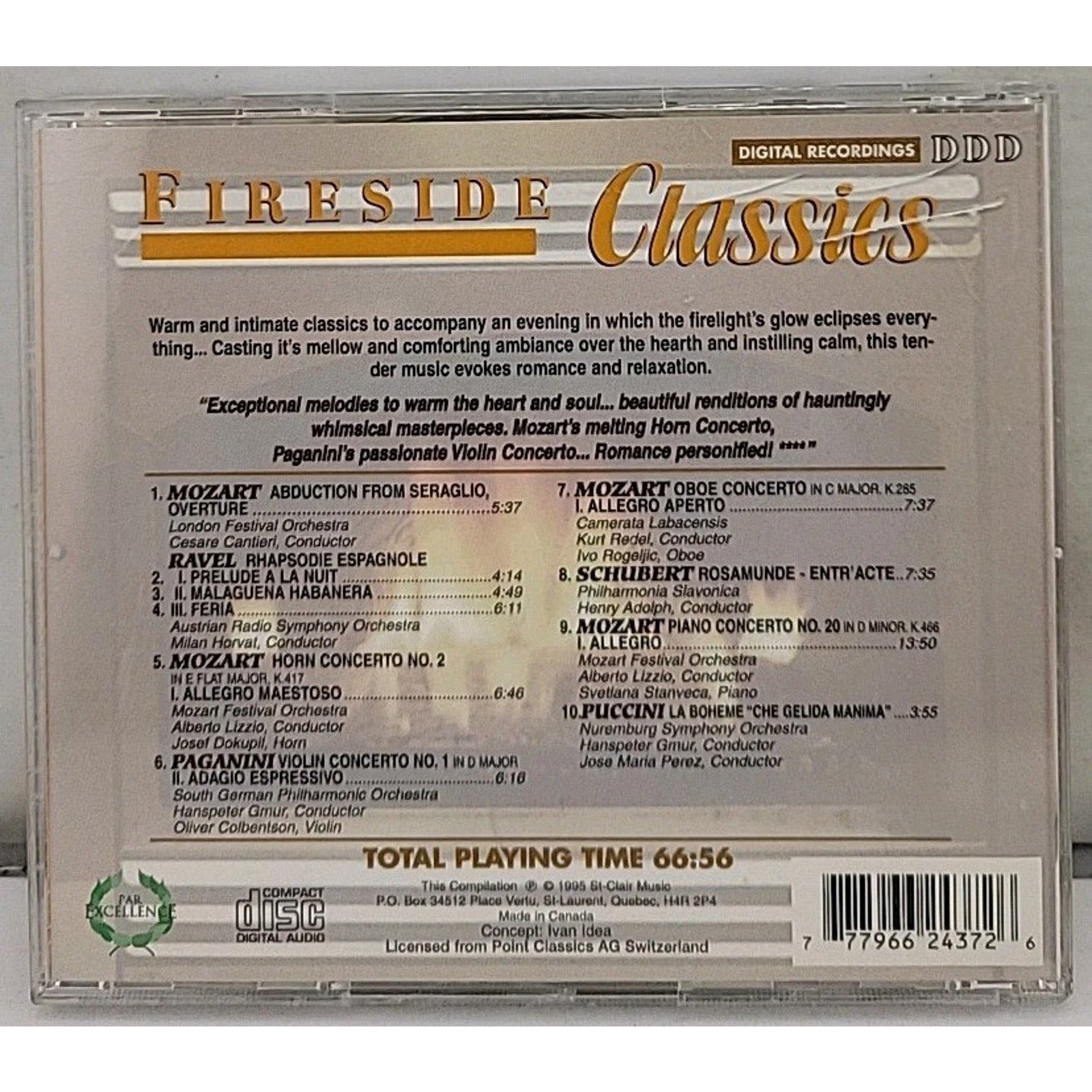 Fireside Classics by Various (CD, 1995, St-Clair)