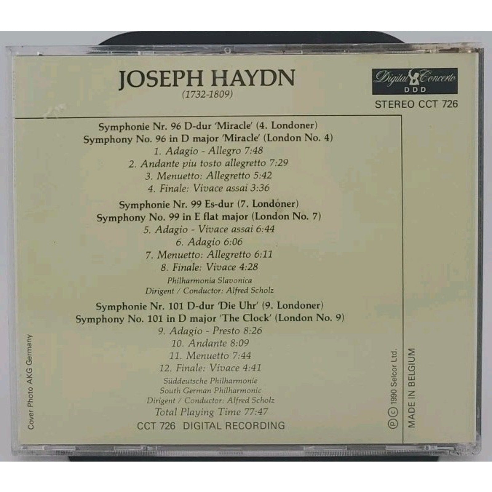 Joseph Haydn - Symphonies No. 96 'Miracle', No. 99 & No. 101 'The Clock' CD